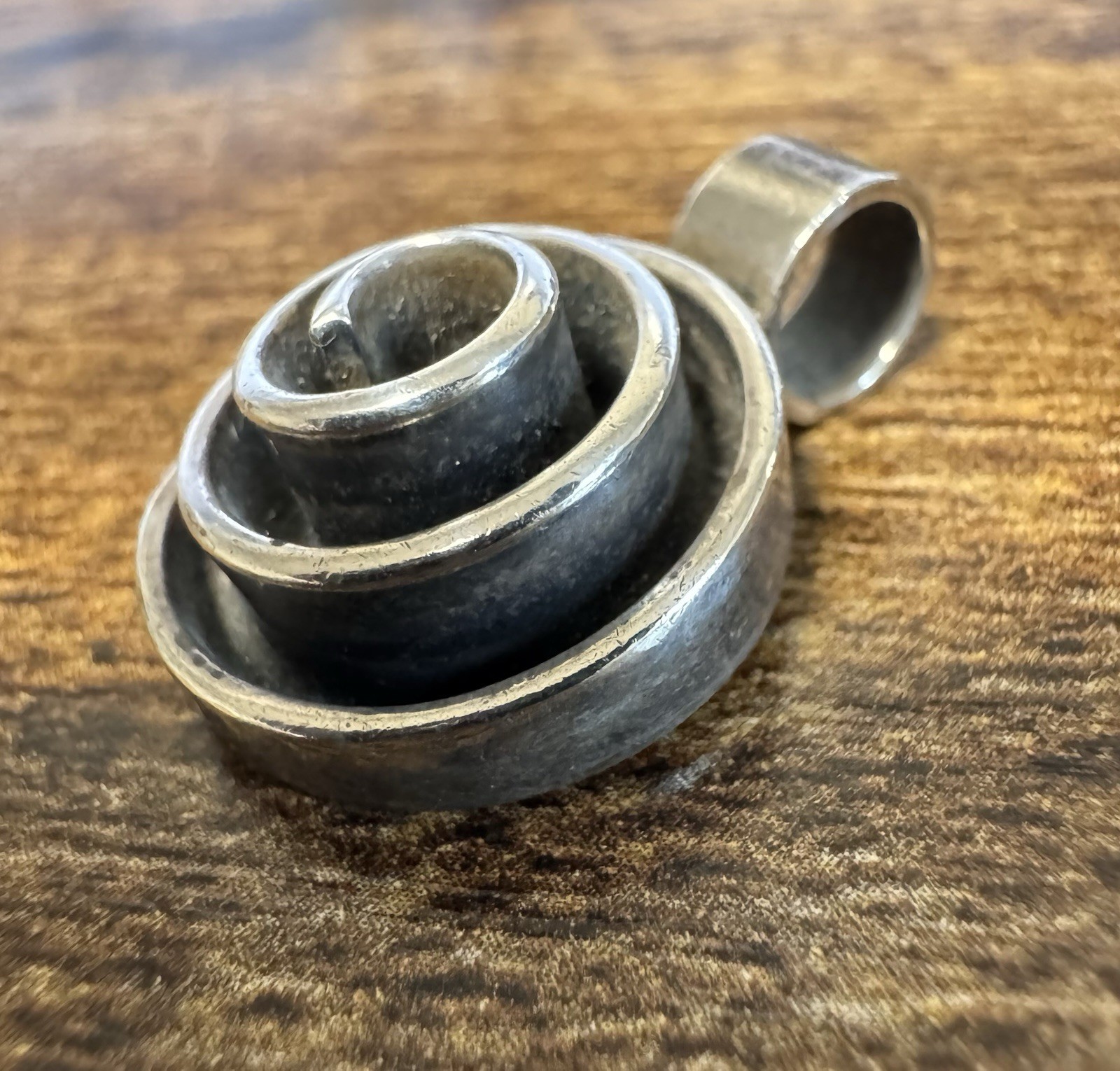 Vintage Modernist Sterling Silver 925 Spiral Pendant – Mexico