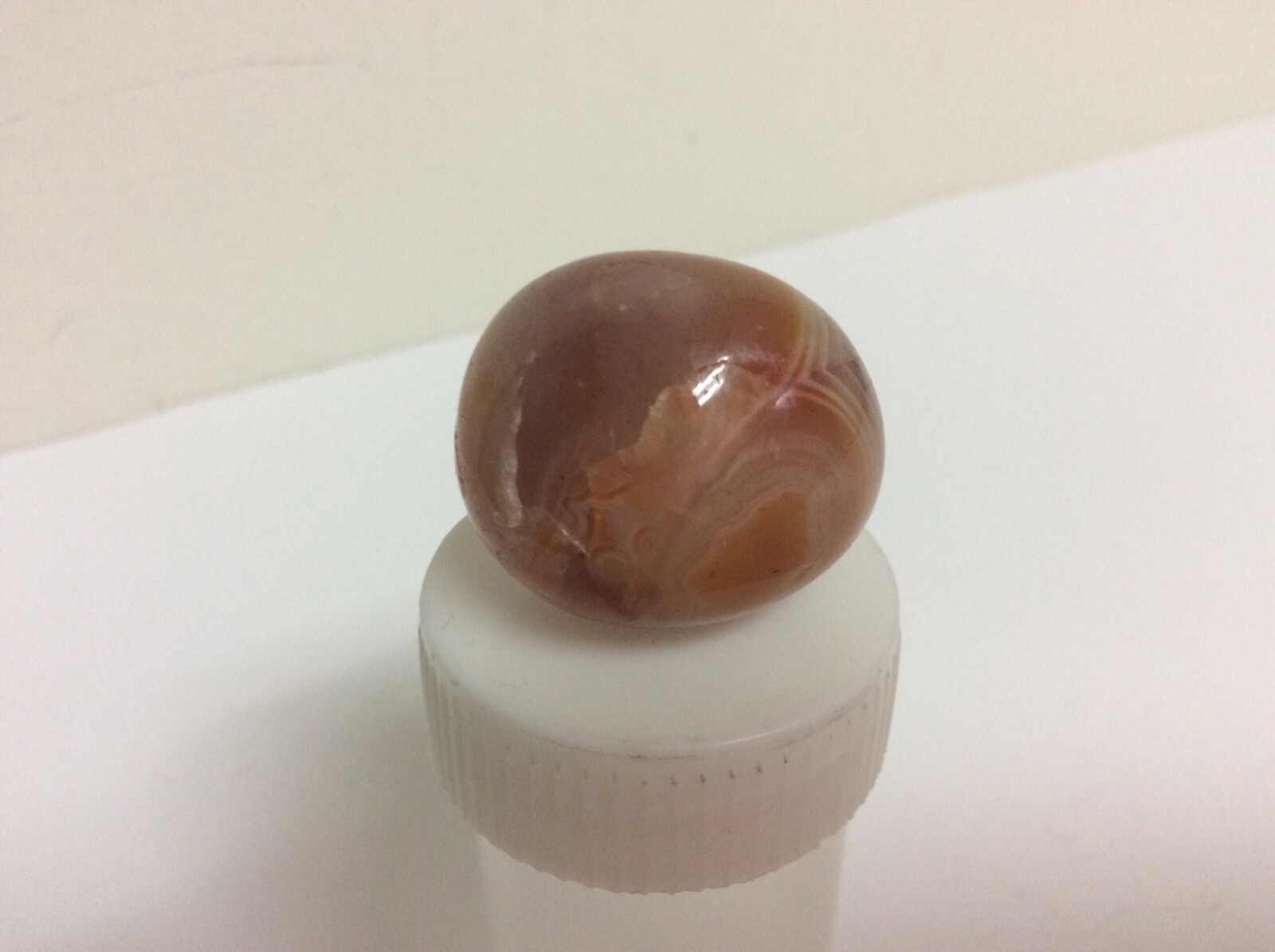 Vintage Polished Stone Swirl Agate Pendant Pear Shape