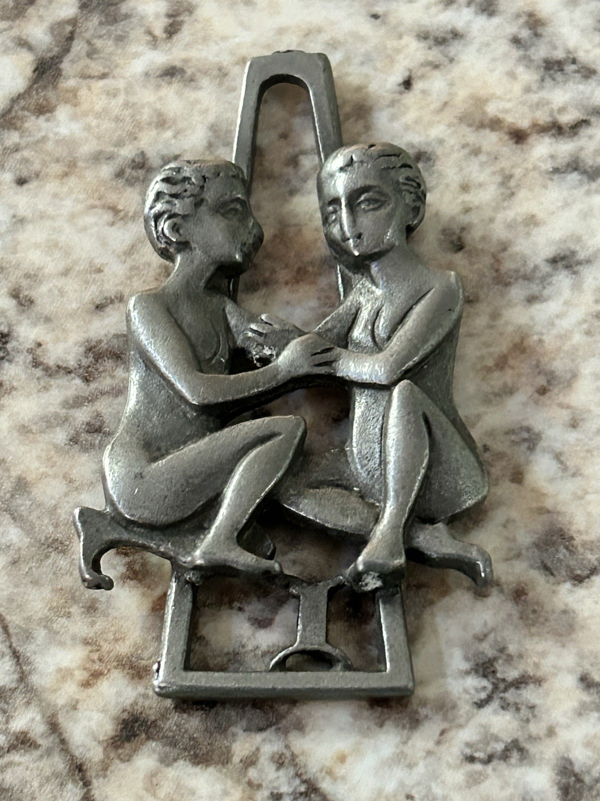 Pendant-Cathedral Gemini May 22-June 21 Genuine Pewter, Twins, Zodiac
