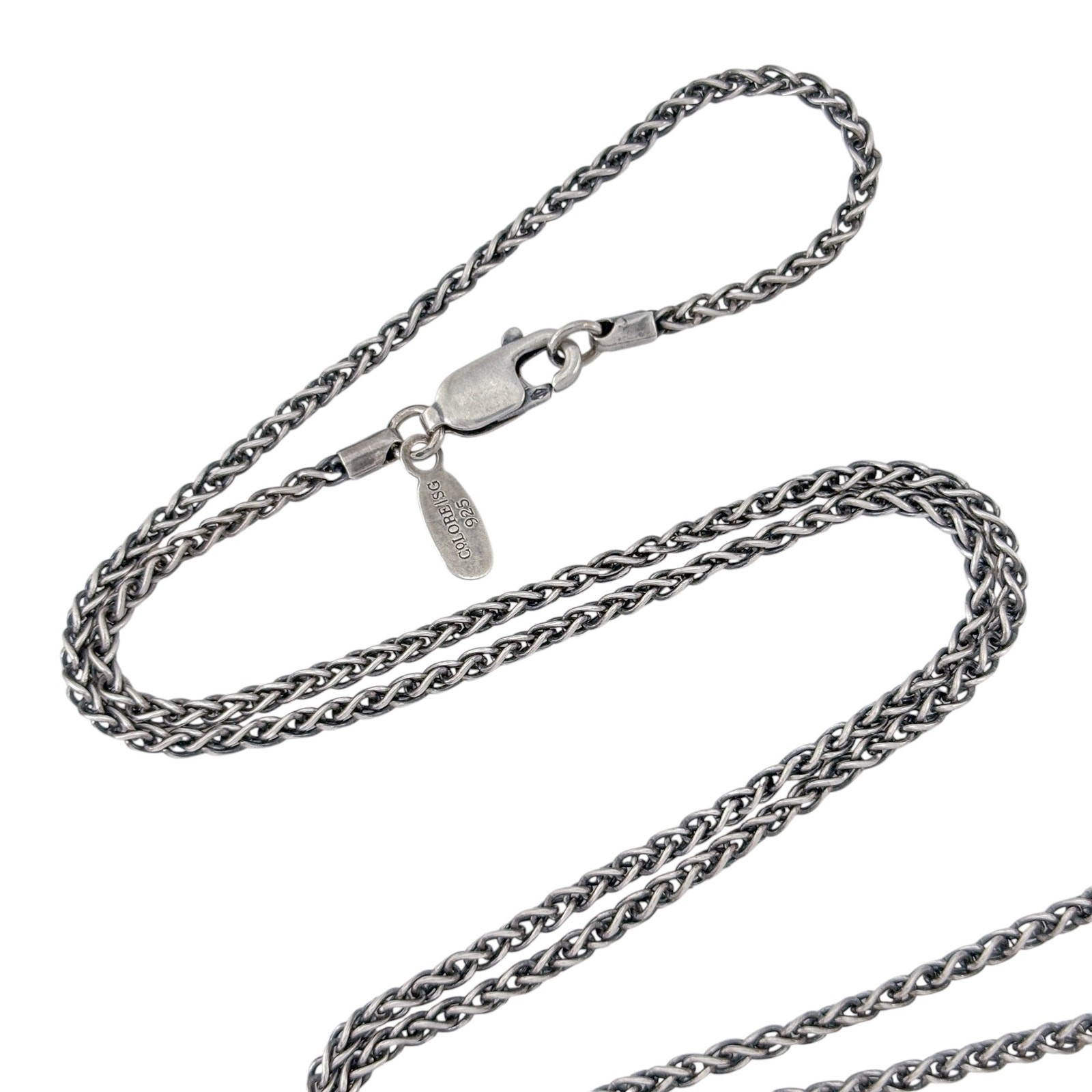 Vintage Sterling Silver 925 Wheat Chain Necklace 18.5″