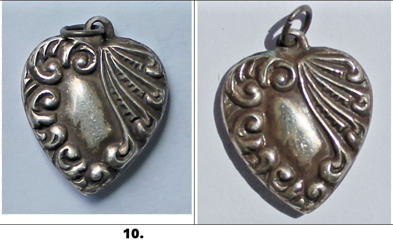 Vintage 1940s Sterling Silver Puffy Heart Charms WWII Sweetheart CHOOSE ONE