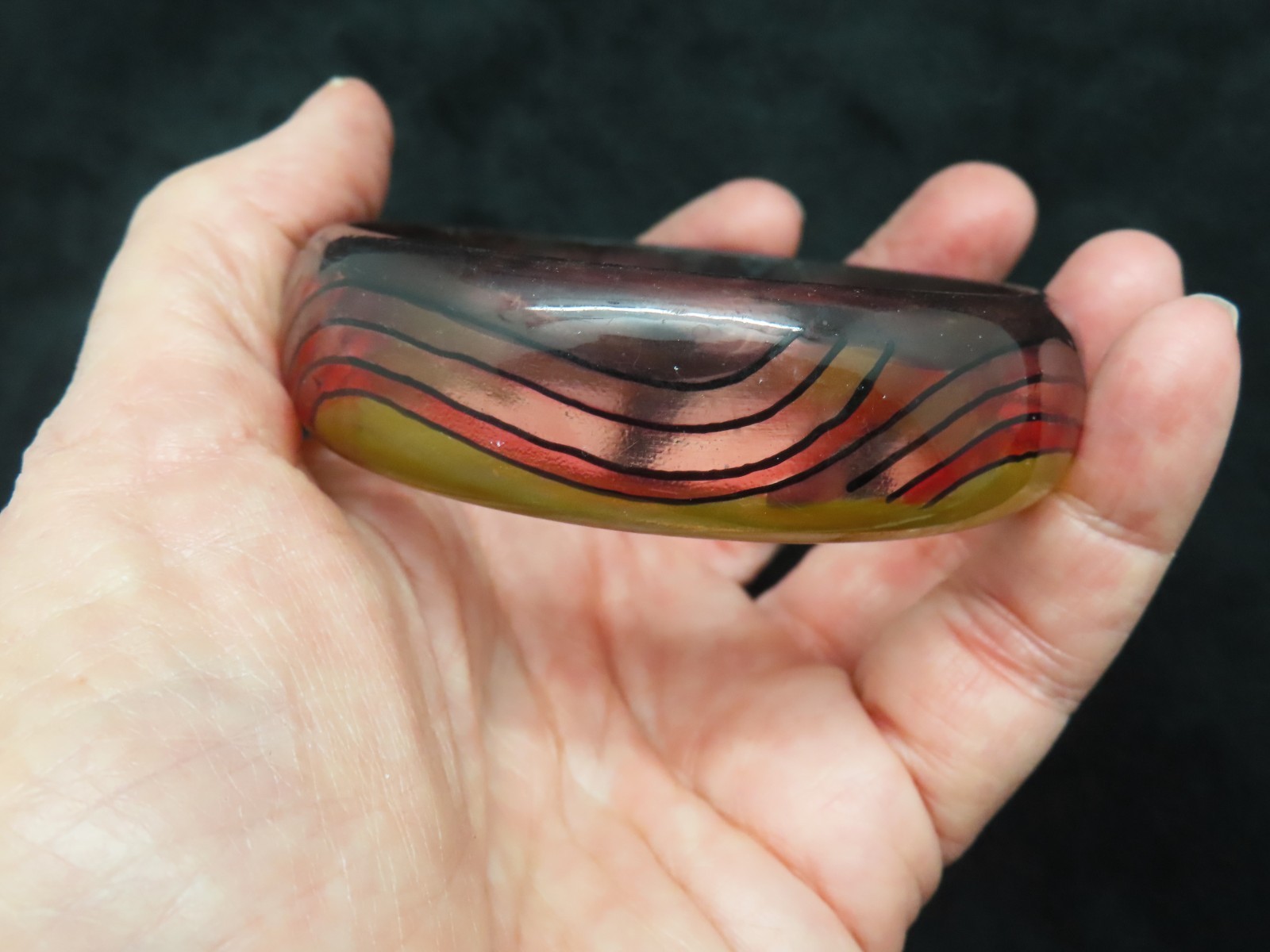 Vintage 1980’s AVON Watercolor Lucite Bangle Bracelet