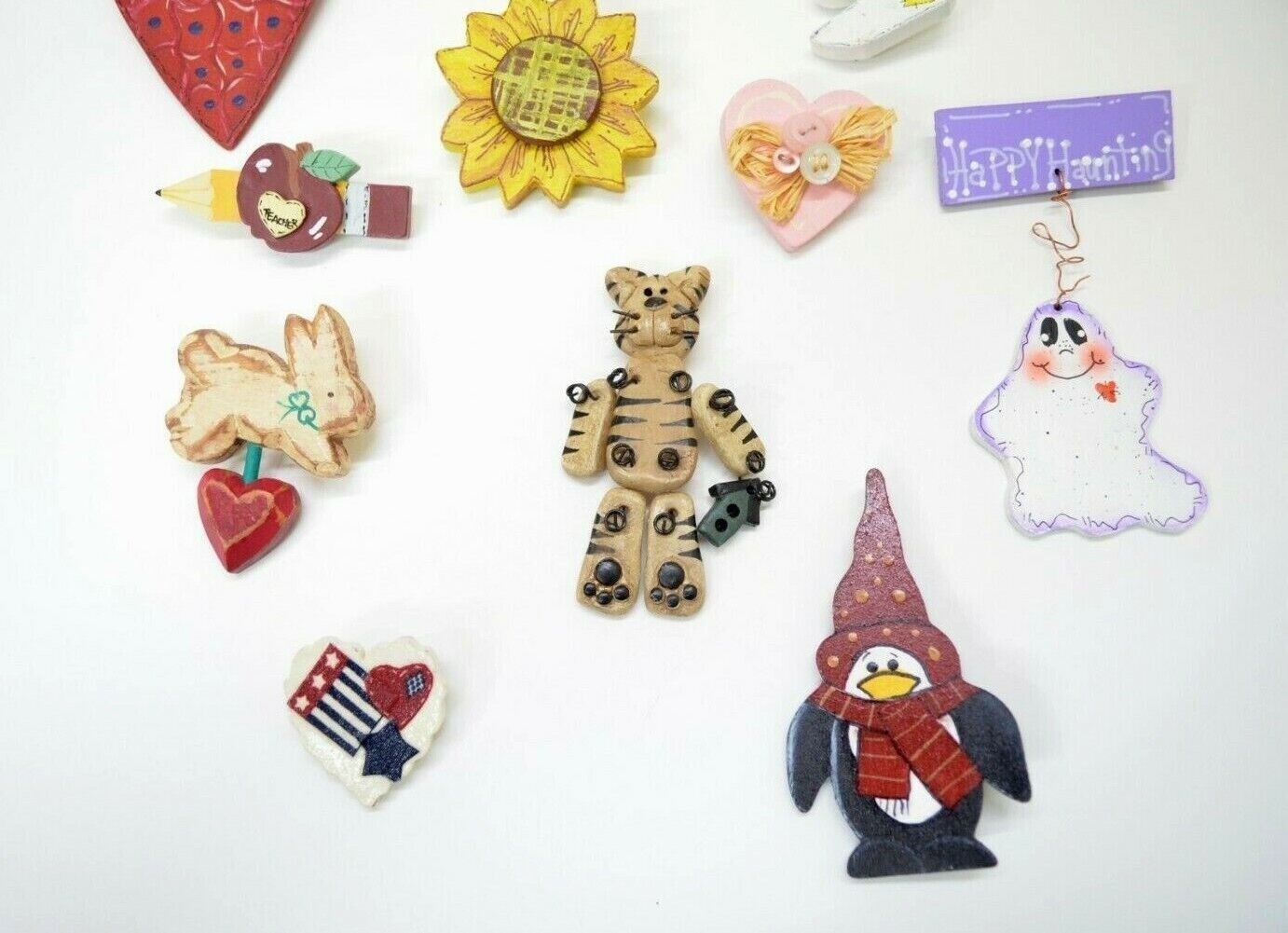 Wooden Brooch Lot Pins Various Random Themes Lapel Hat Bag Gear Collectibles
