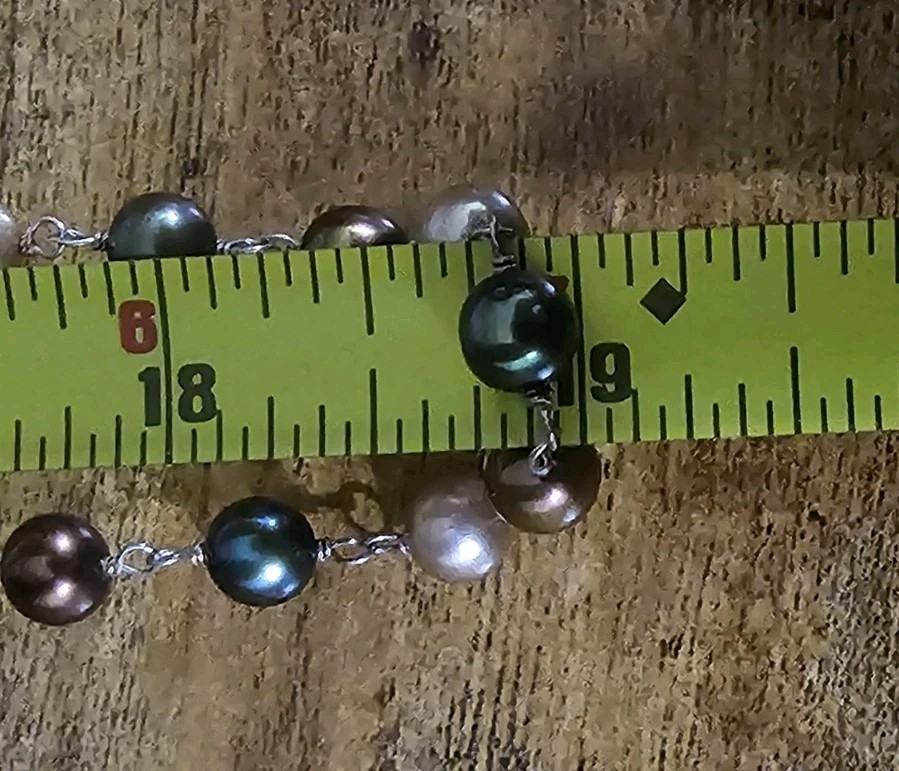 Vintage Sterling Silver 925 Ball Bead Earthtone Chain 38″ Long Necklace 44g