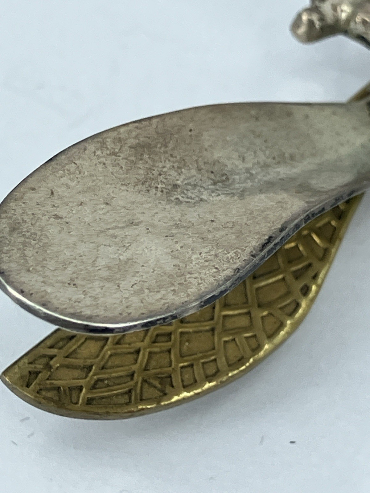 Vintage Mexico Sterling Dragonfly Brooch Eagle Mark Silver 925 Wings Mixed Metal