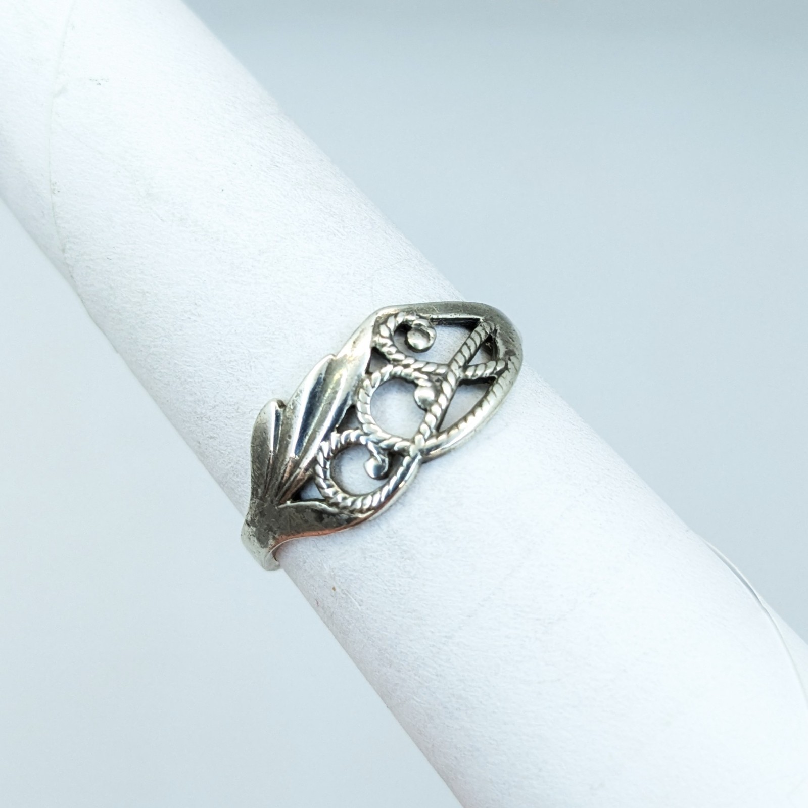 Vintage Elegant Soviet RING Silver⭐925 stamp Star USSR-size: 9US (19mm) | UA #92