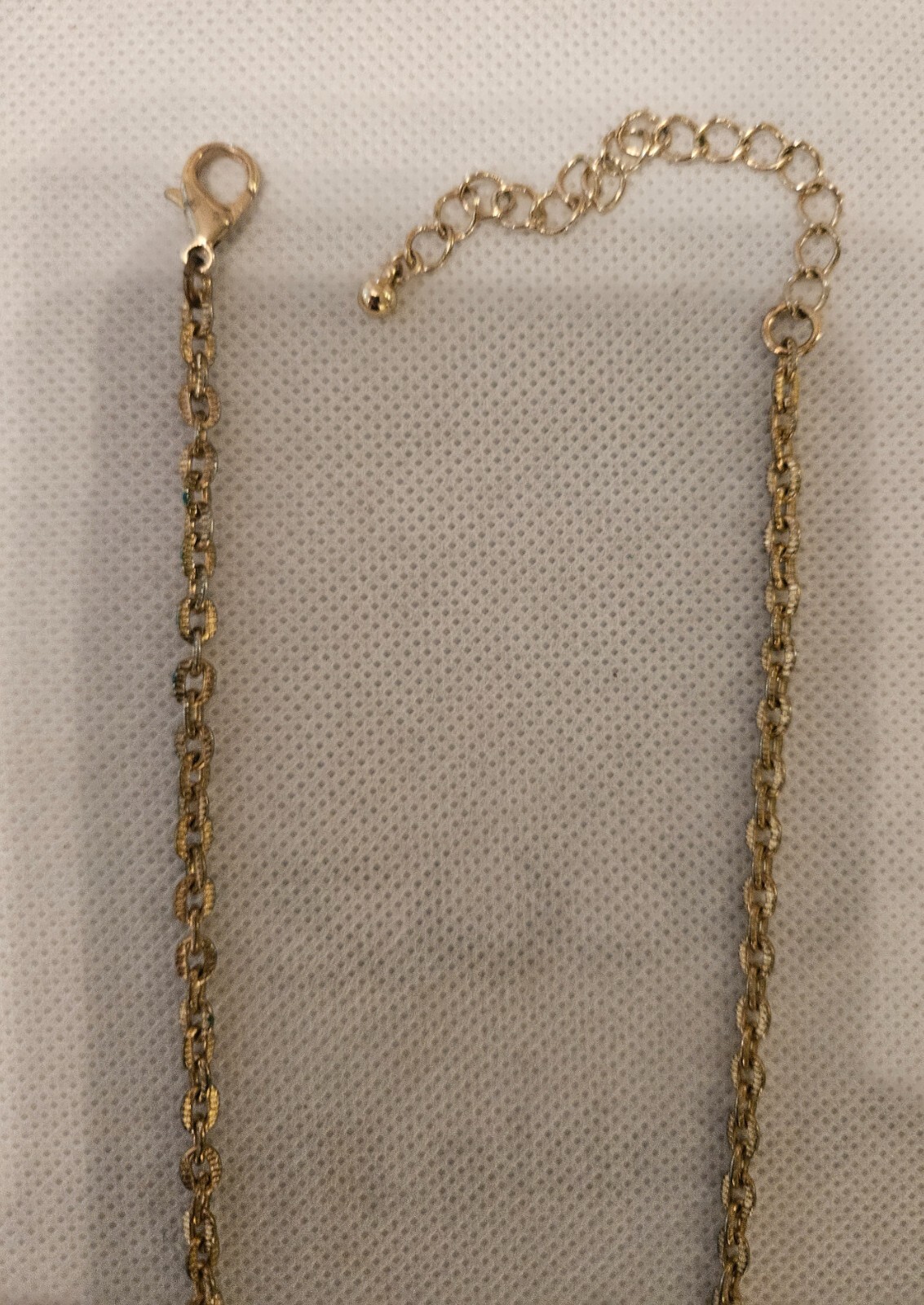 Vintage Gold tone Tan kahaki and IVORY CHUNKY Necklace oval link chain