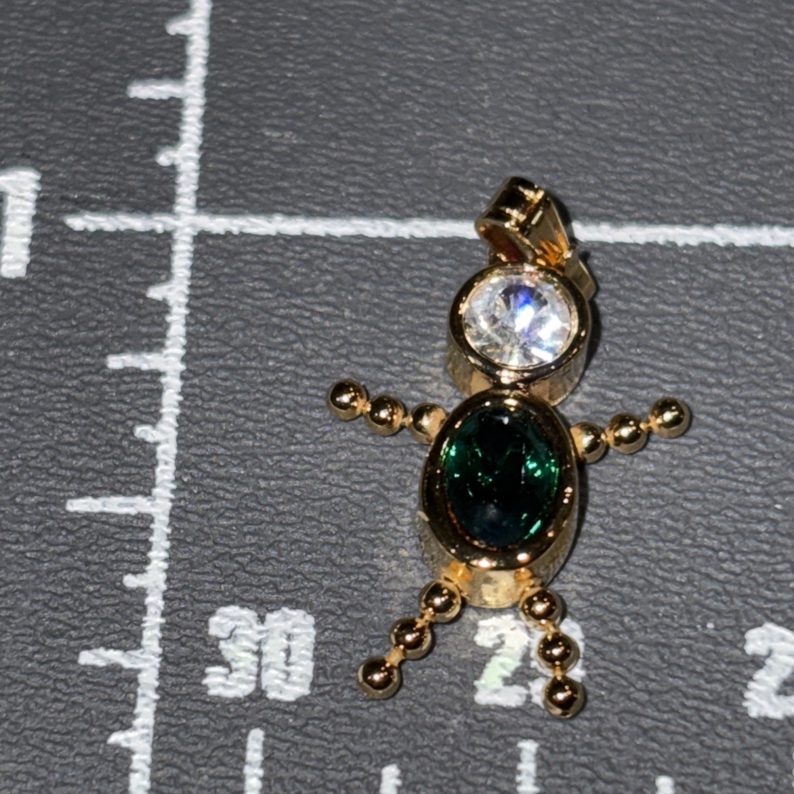 Avon Green Birthstone Children Charm May Simulated Emerald