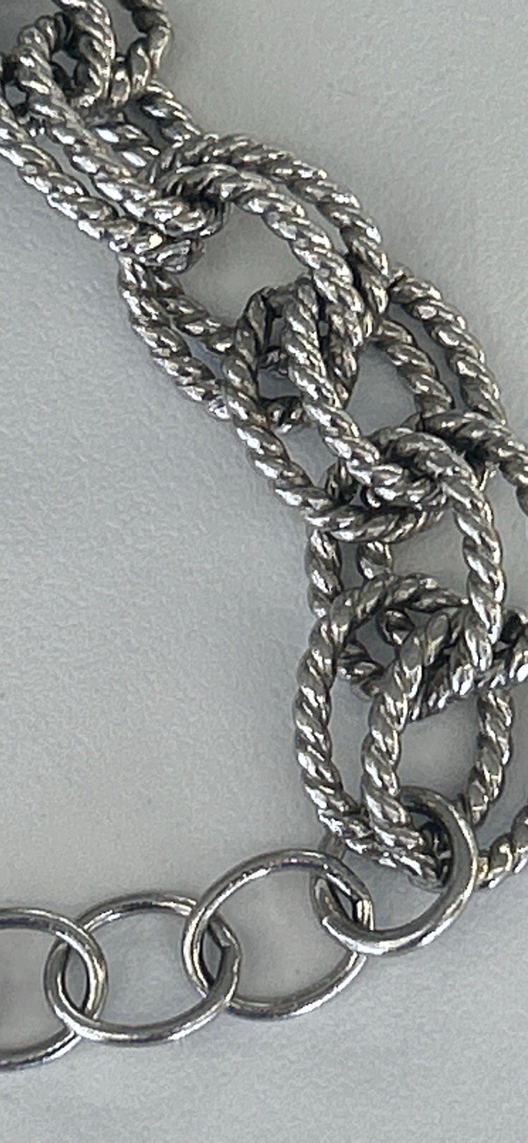 925 Sterling Silver Vintage Double Rolo Link Bracelet 8”