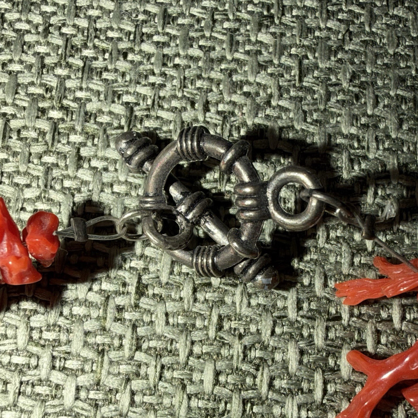 Antique Natural Red Salmon Color Coral Beaded Necklace 23” Long Mediterranean