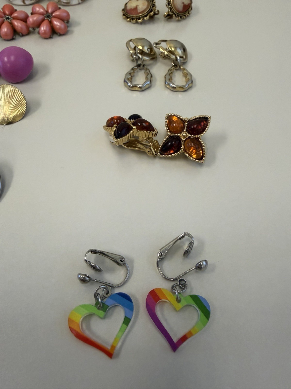 Lot Of Vintage Retro & Modern Clip On Earrings 60s 70s 80s 90s To Now 25 Pairs