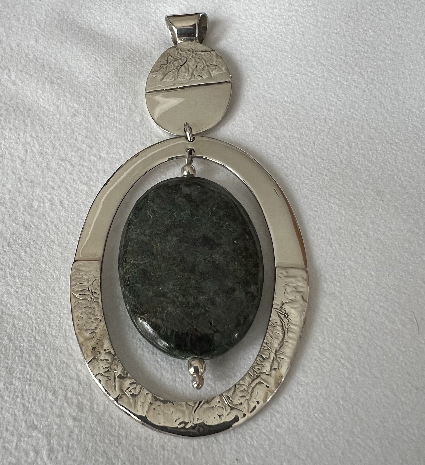 Vintage Dominique Dinouart DDD Ruby Zoiste Oval Sterling Silver 925 Pendant