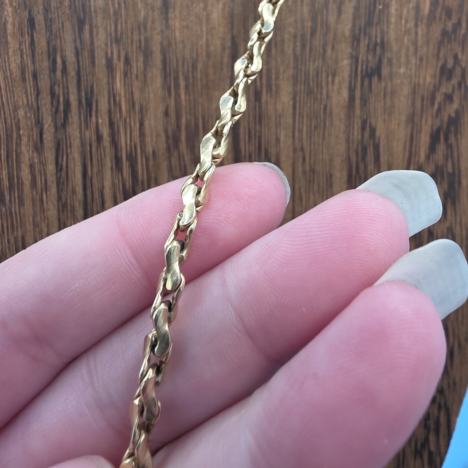 Vintage 9k Gold Chain Necklace W/ 12K GF Clasp