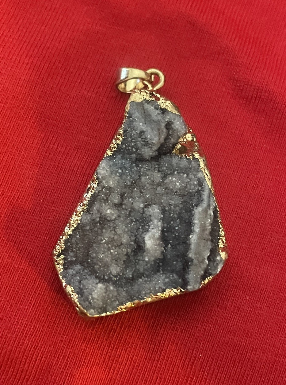 Gorgeous Purple Gray Slice of a Geode-Pendant Setting-Handmade (8)