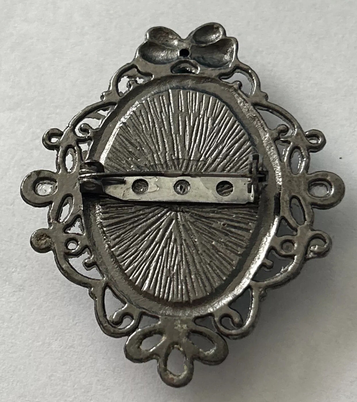 VINTAGE Silver Filagree New York Brooch Pin W Street Map Almost 2” Long Unique