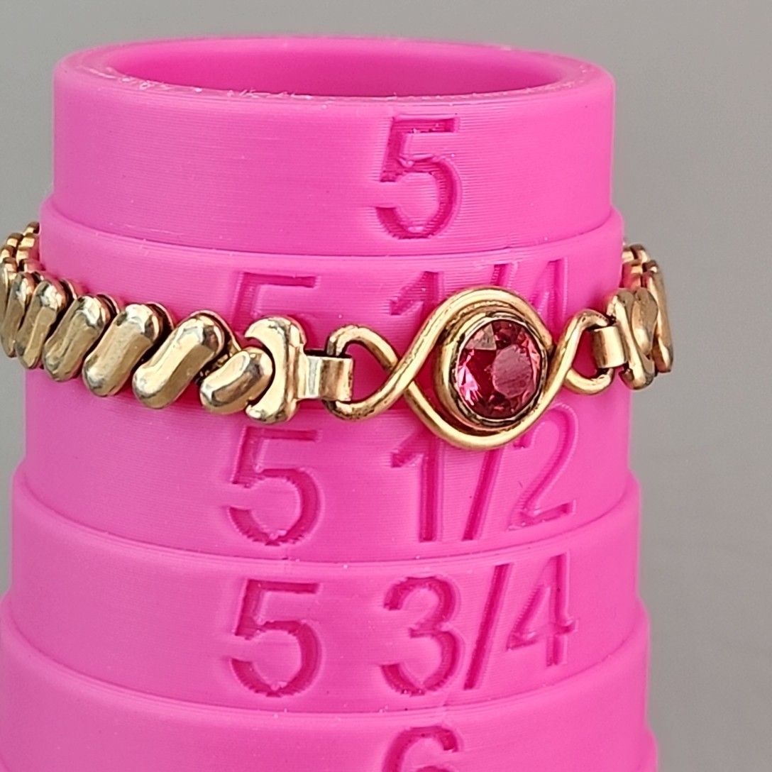 Vintage Sweetheart Expandable Bracelet 12K Gold Filled Pink Rhinestone