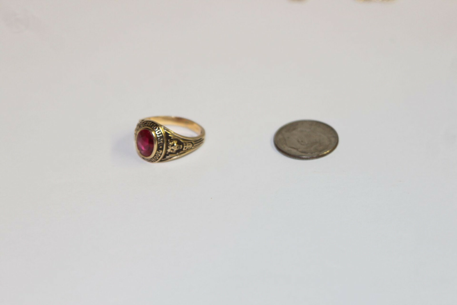1956 Pascagoula Panthers (MS) “DJB” High School Class Ring 10K Red Stone sz 6
