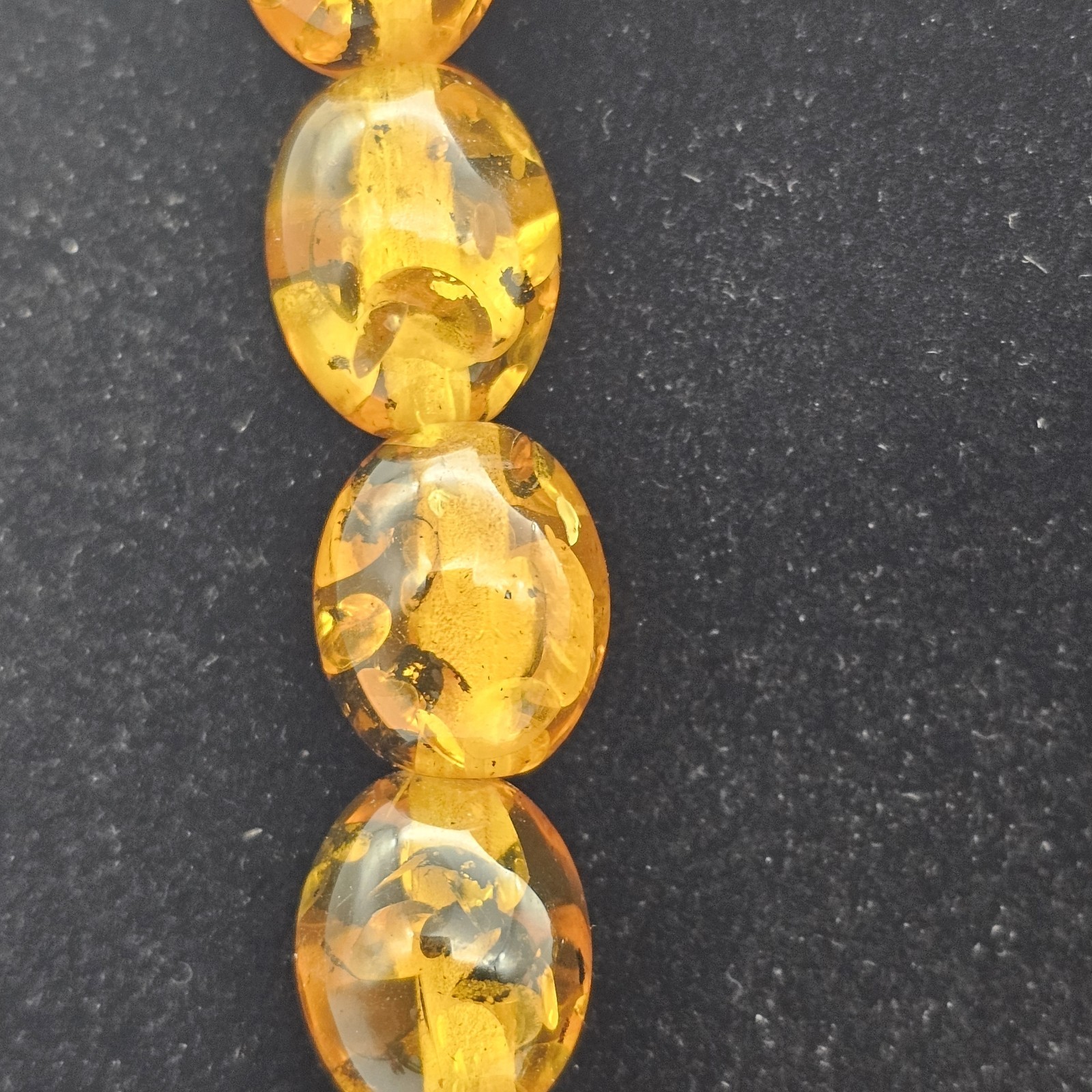 Vintage Baltic Amber Necklace Natural Honey Gold Beads 25″