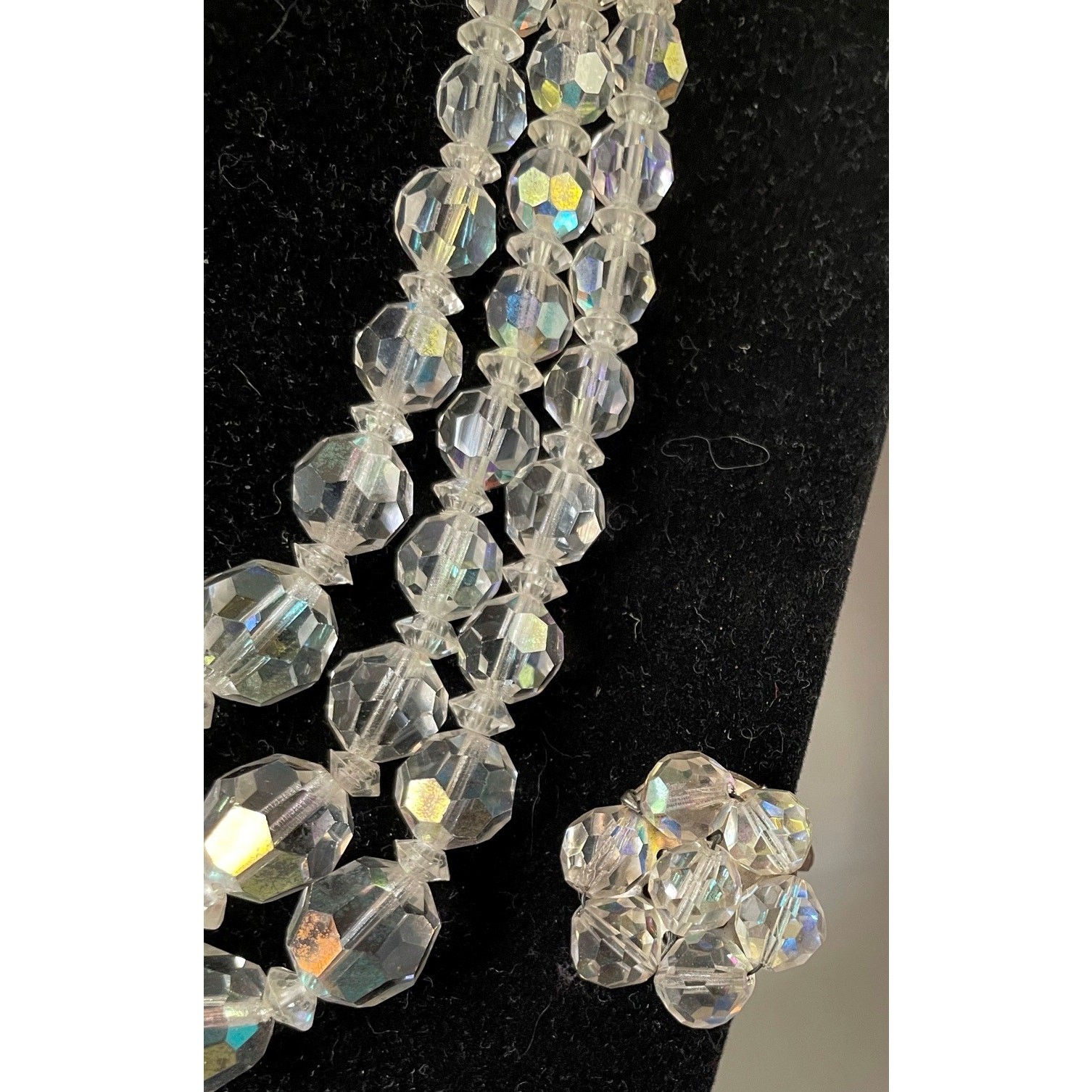 Vintage Layered necklace and Clip Earrings