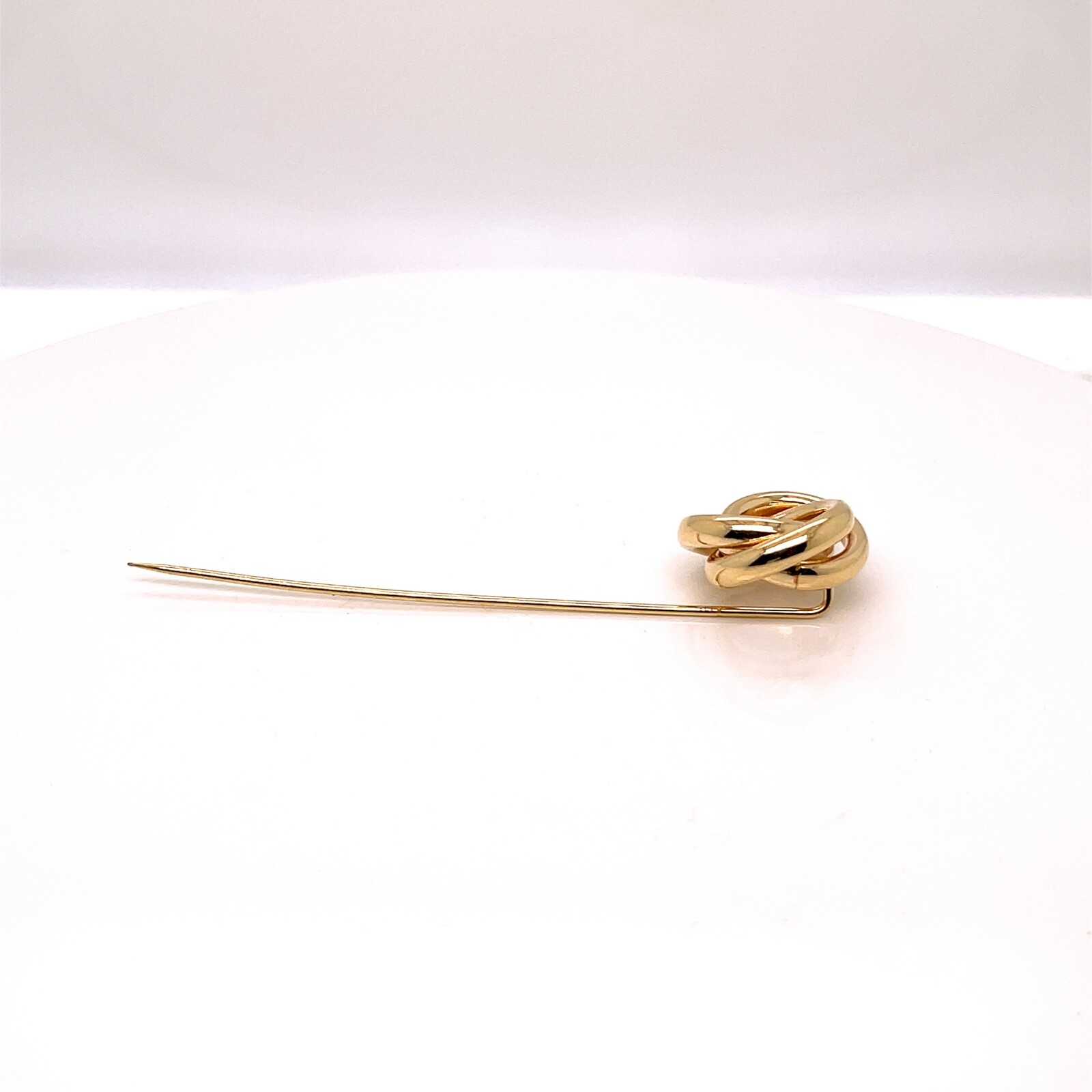 Large Mid-Century 14 Karat Gold Love Knot Stick Pin – 14k VR