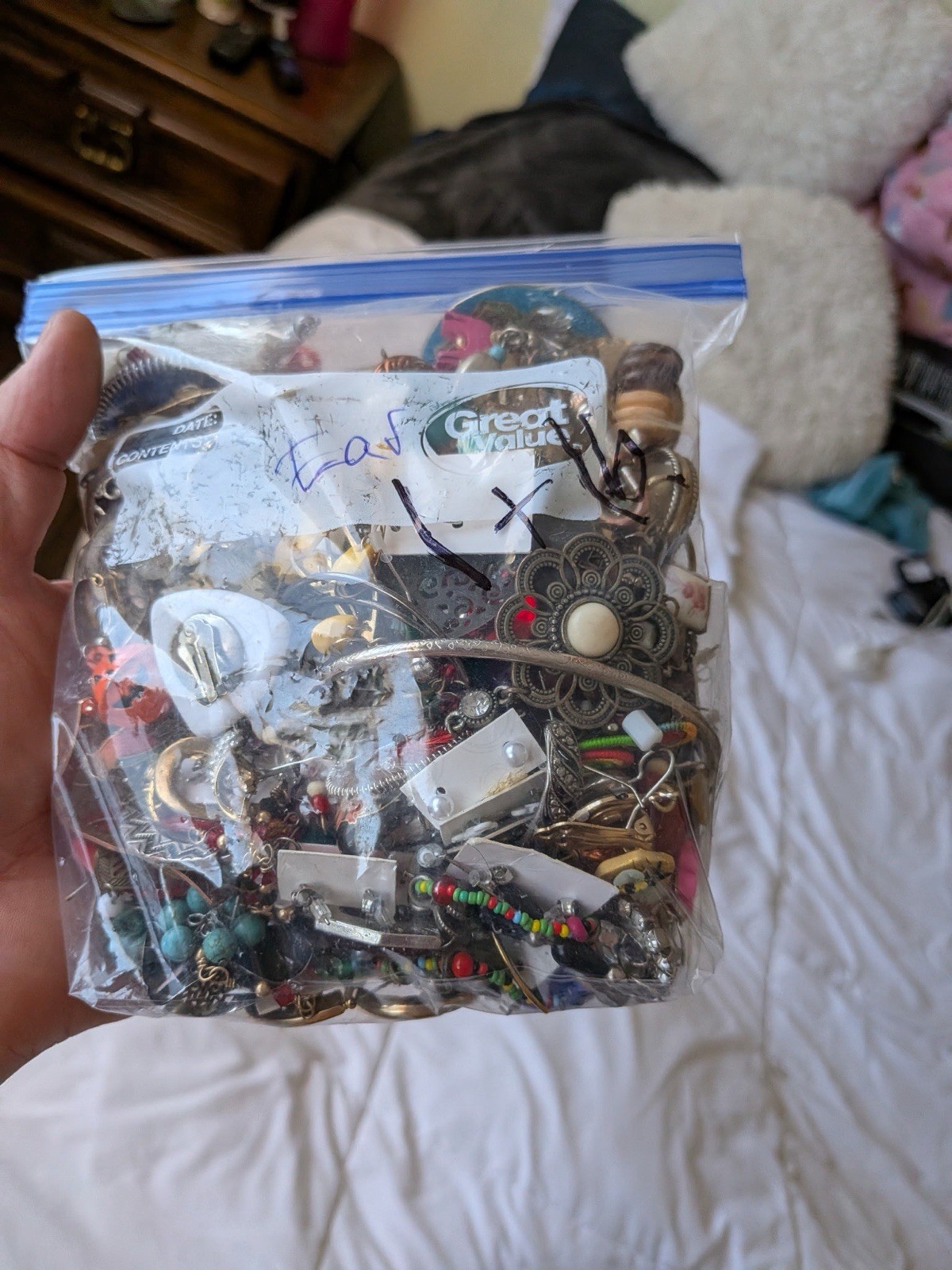 Craft Earrings Lot, 1 lb., mismatched.
