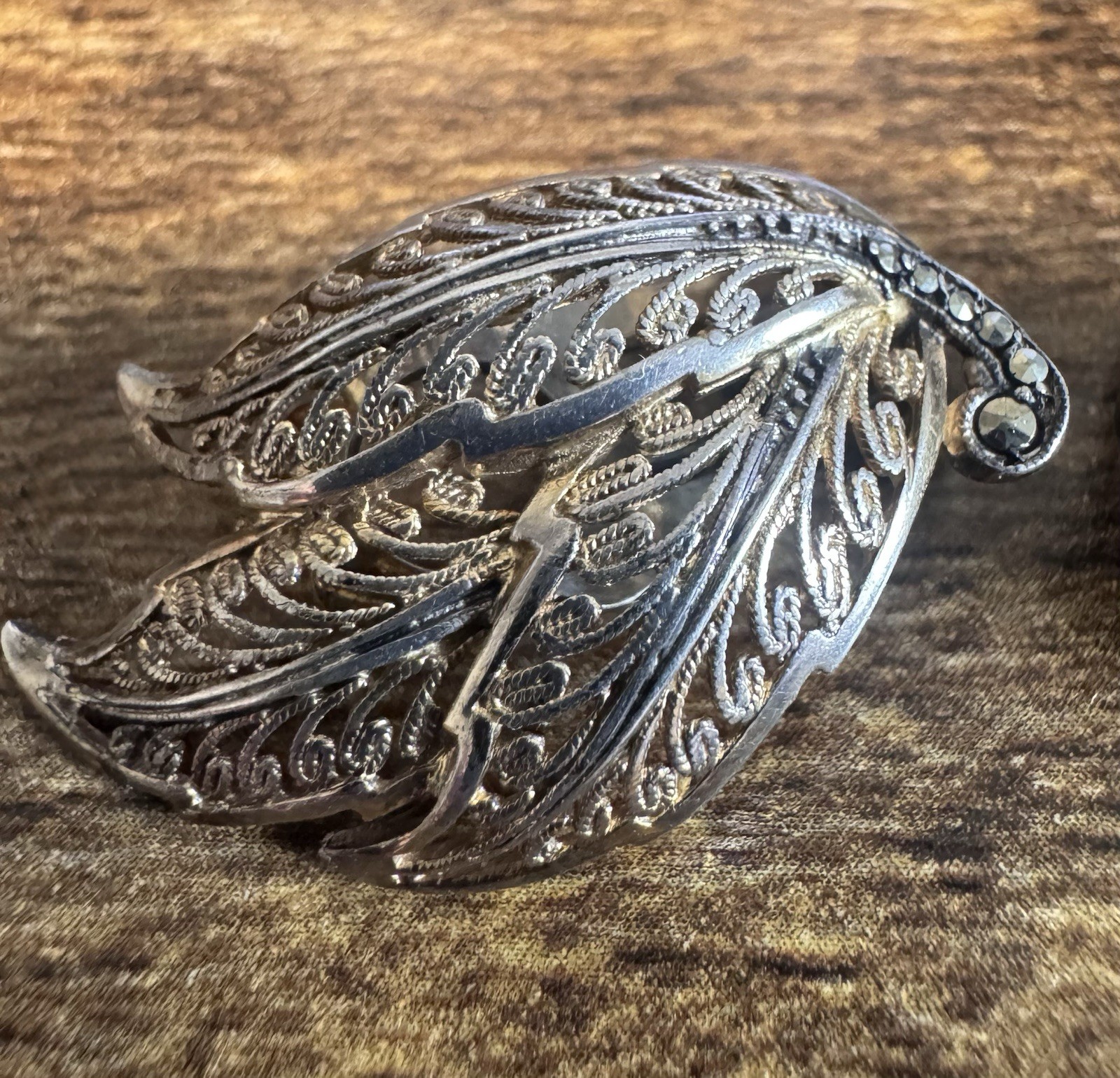 Sterling w/Gold Wash & Marcasite Clip On Earrings – Vintage Alice Caviness