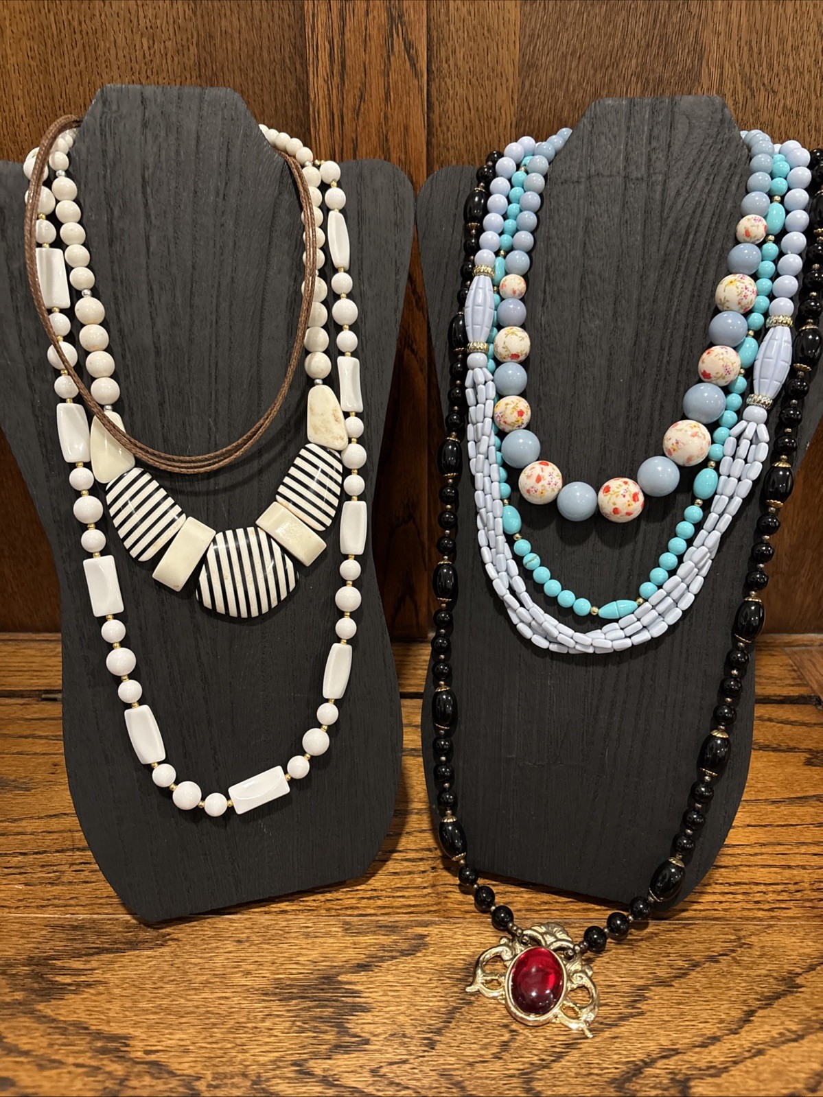 6 Vintage Plastic Necklaces 60’s -80’s Jewelry READ