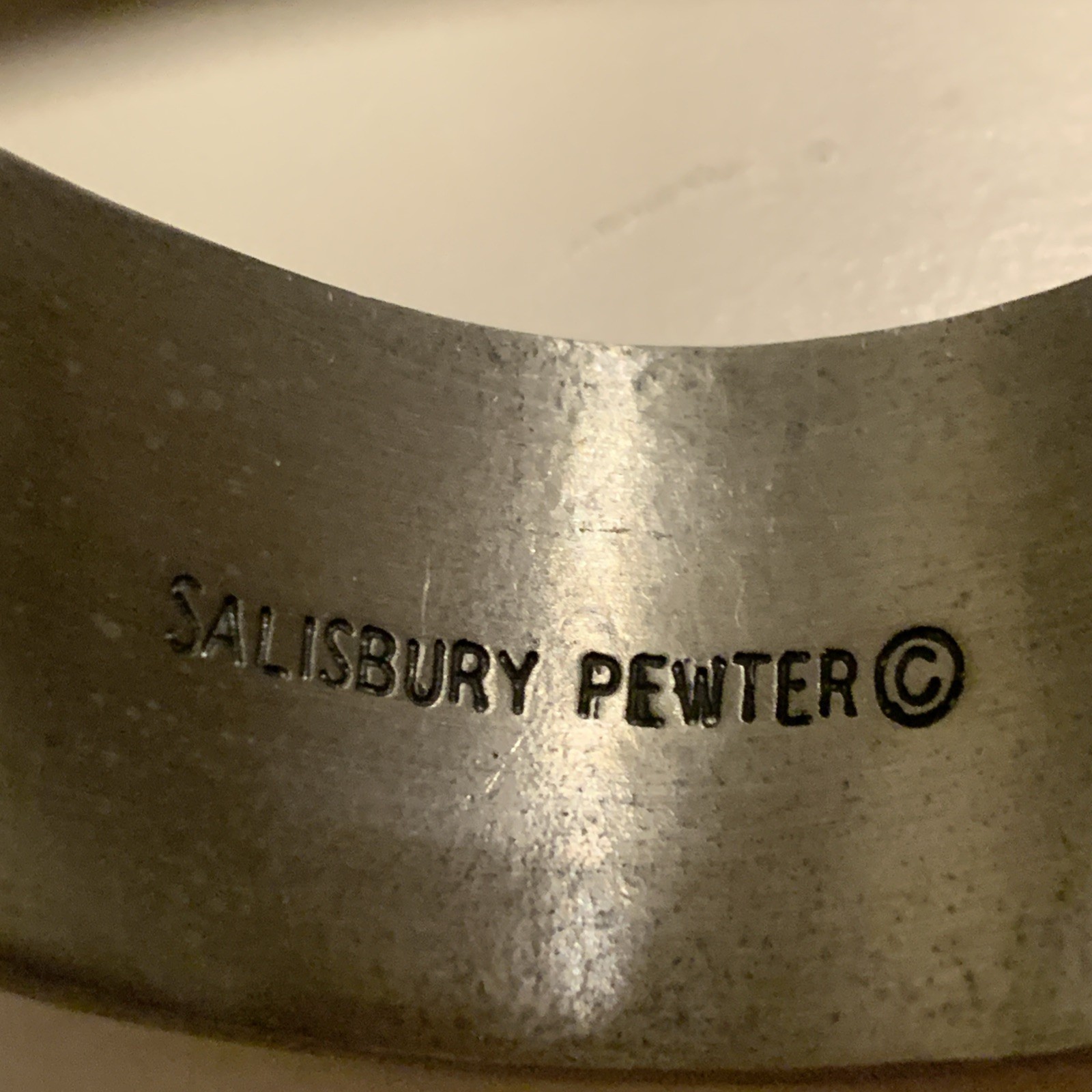 SALISBURY PEWTER APRIL FLOWER ETCHED CUFF BRACELET