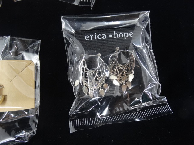 Lot of 11 Pre-Owned .925 Silver Pierced Earrings Packaged & Priced by Weight 44g