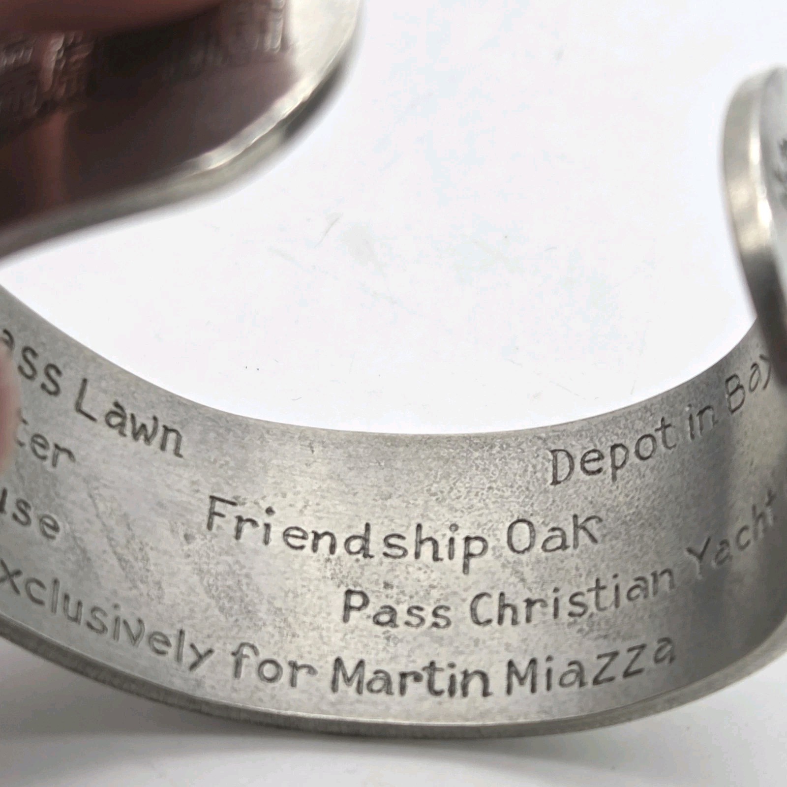 Salisbury Pewter Cuff Bracelet MS Gulf Coast Landmarks In Box Martin Miazza’s