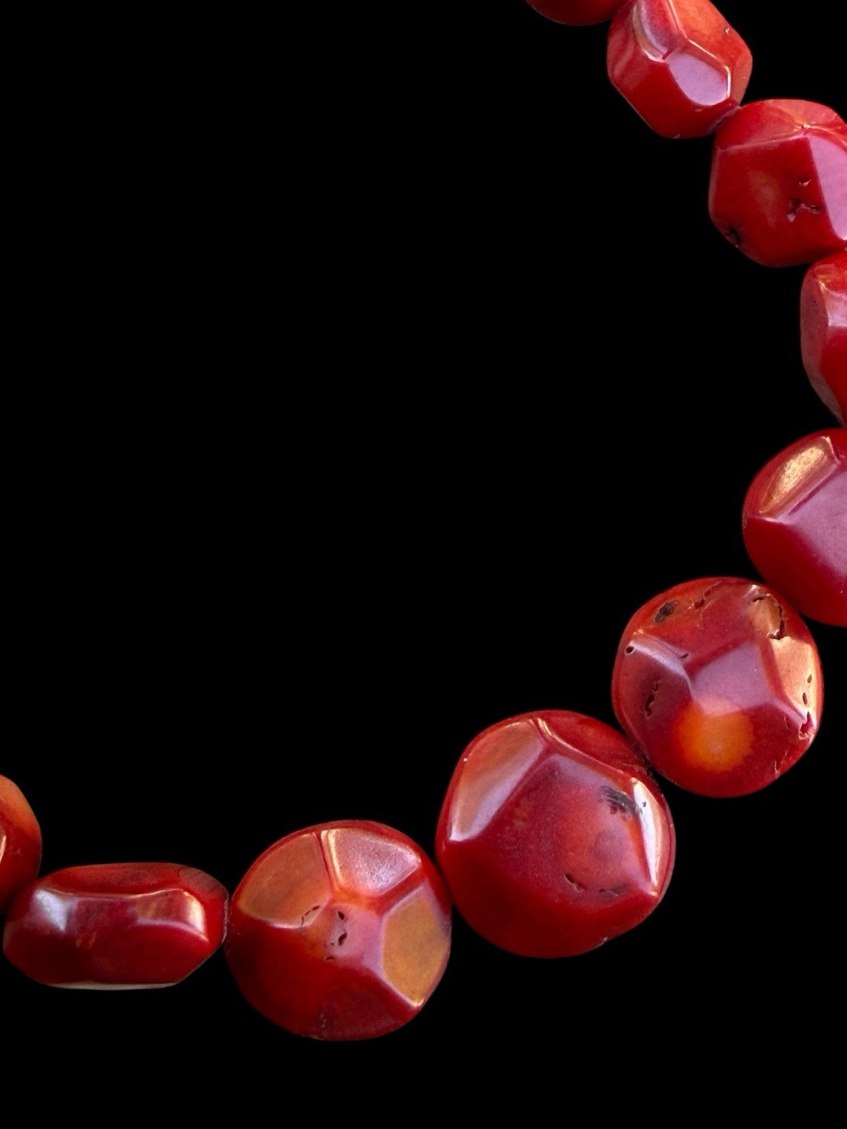 Genuine Bamboo Coral Ladies Necklace With Silver Tone Clasp Length 16”