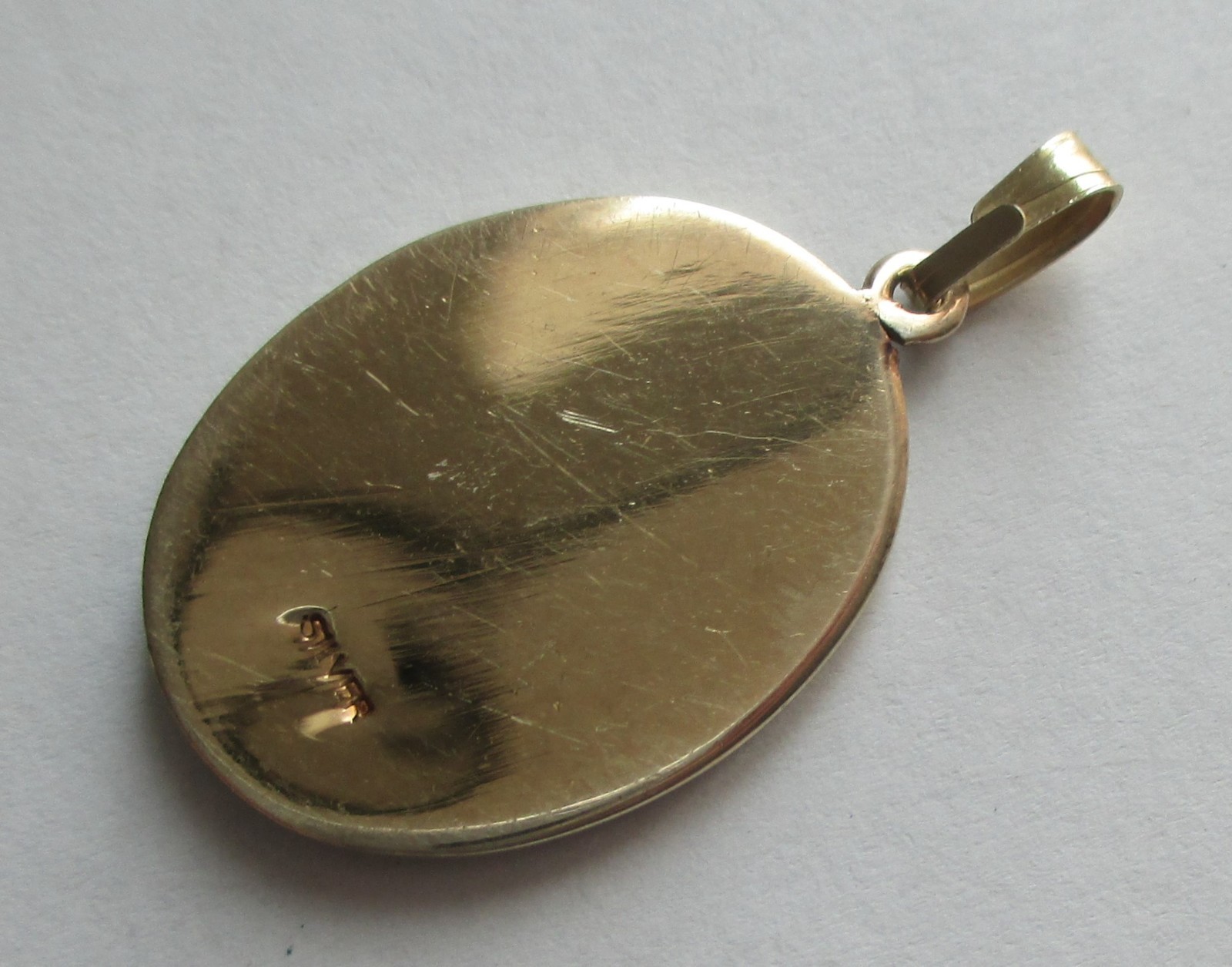 VINTAGE GOLD WASH STERLING SILVER HAND PAINTED ENAMEL FLOWER ROSE PENDANT CHARM
