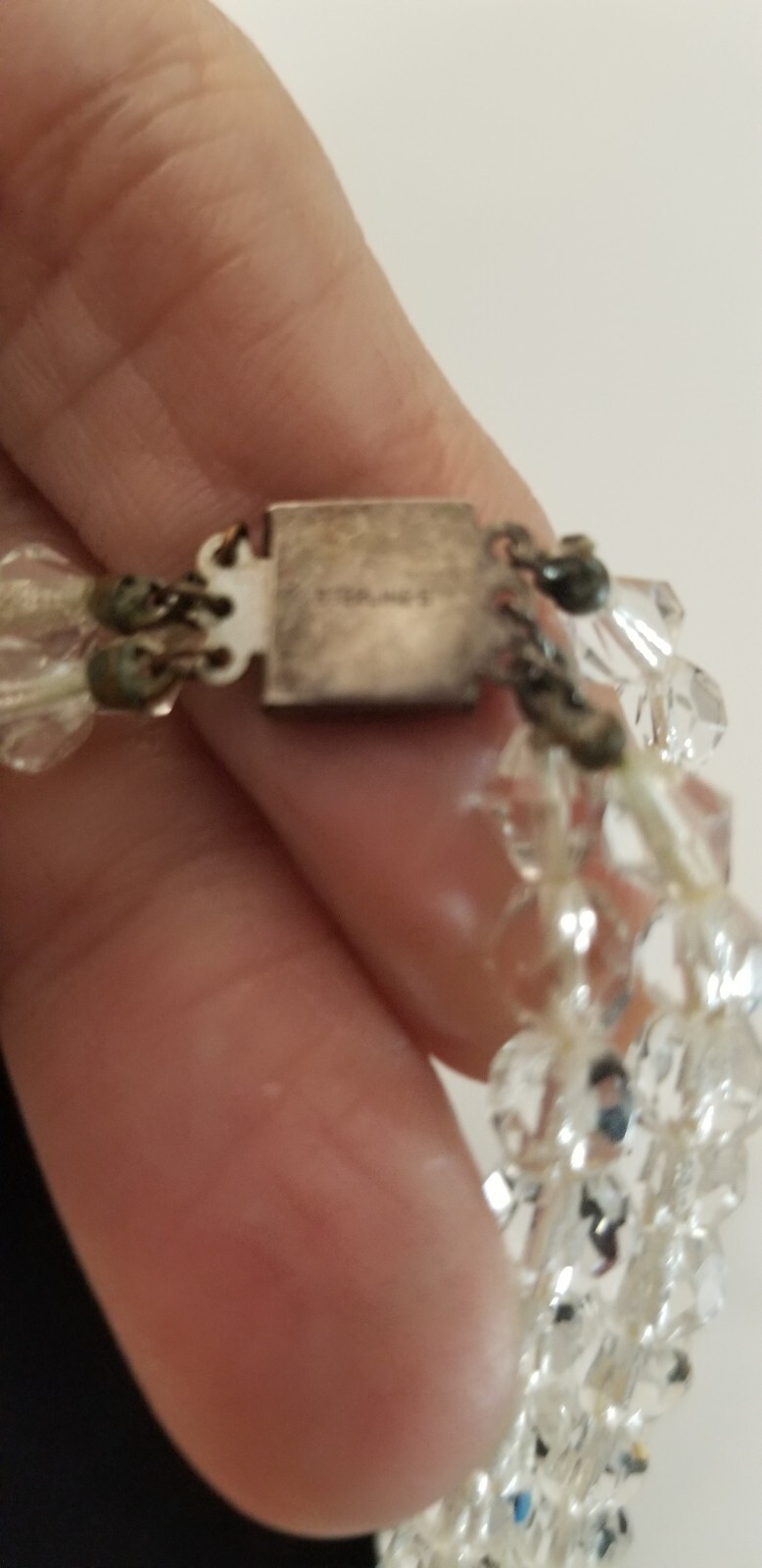 Vintage Multi Faceted Crystal Glass Beaded Necklace On Chain Lot of 2 Stunning
