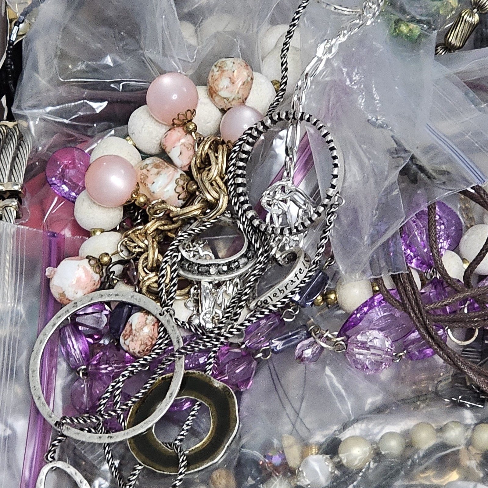 1 Pound VTG To Modern FASHION JEWELRY Lot Wearable Reuse Resell See Description