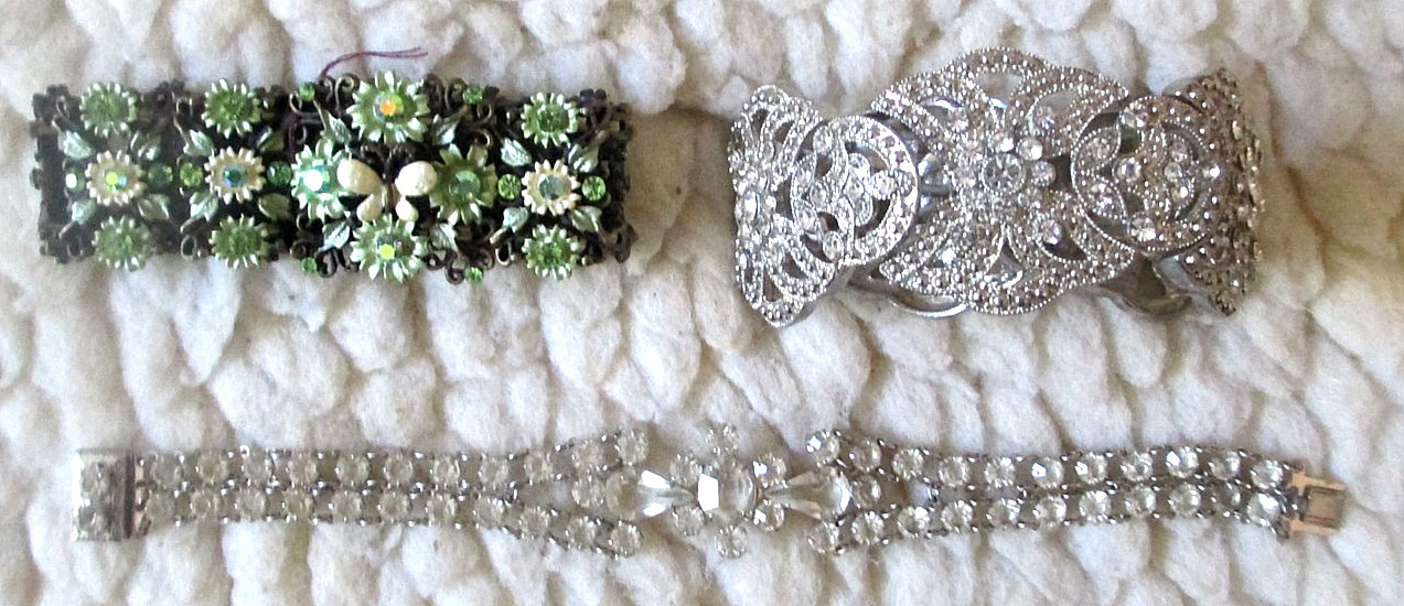 Vintage Lot (3) Different Unsigned Bracelets