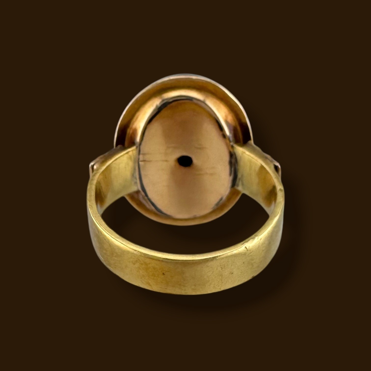 Antique Victorian 15 Karat Yellow Gold Bloodstone Cabochon Ring Size 7.75