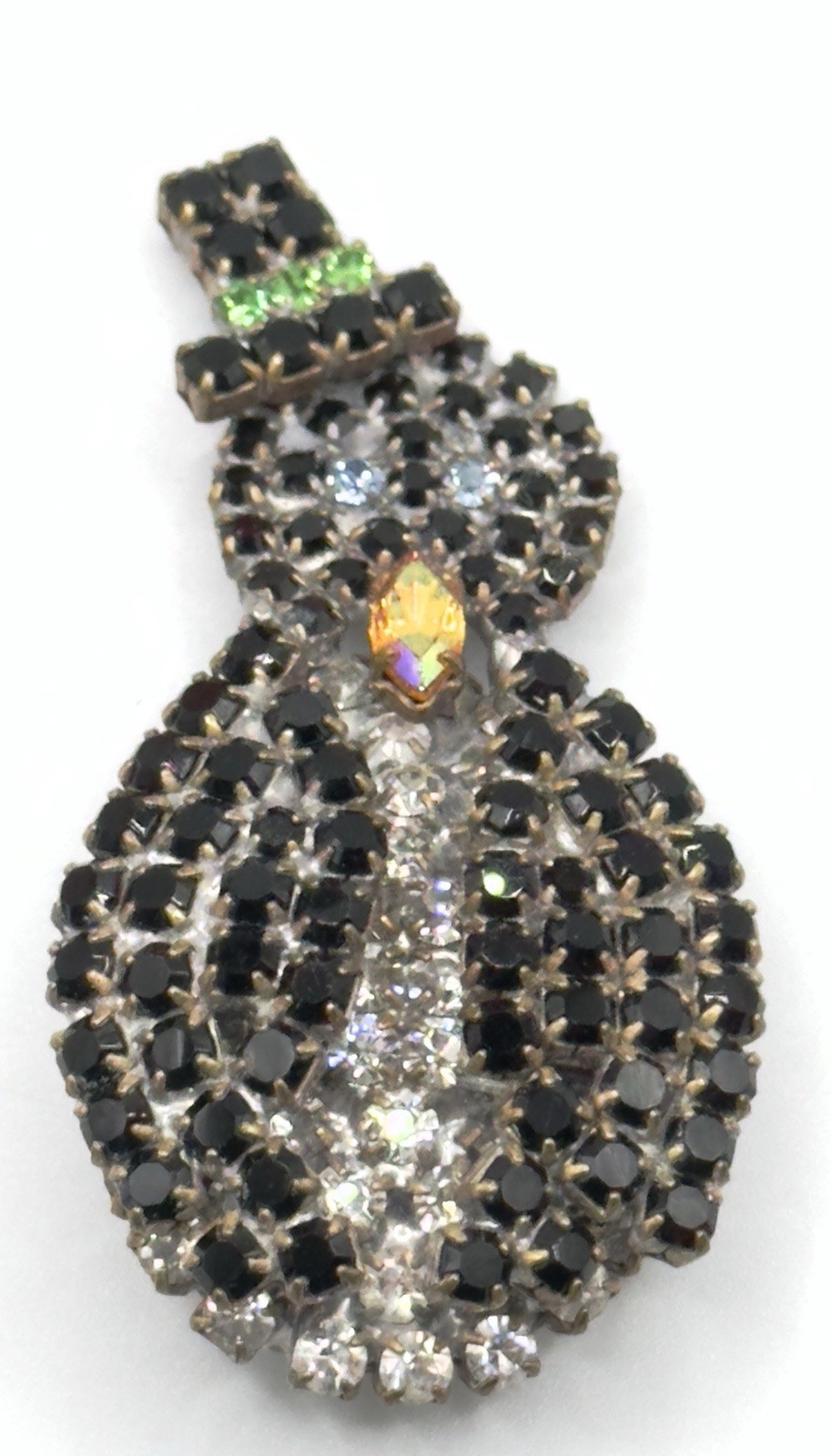 Vintage Czech Penquin Brooch Art Deco 1925-1950s, Crystal & Glass: RARE OOAK