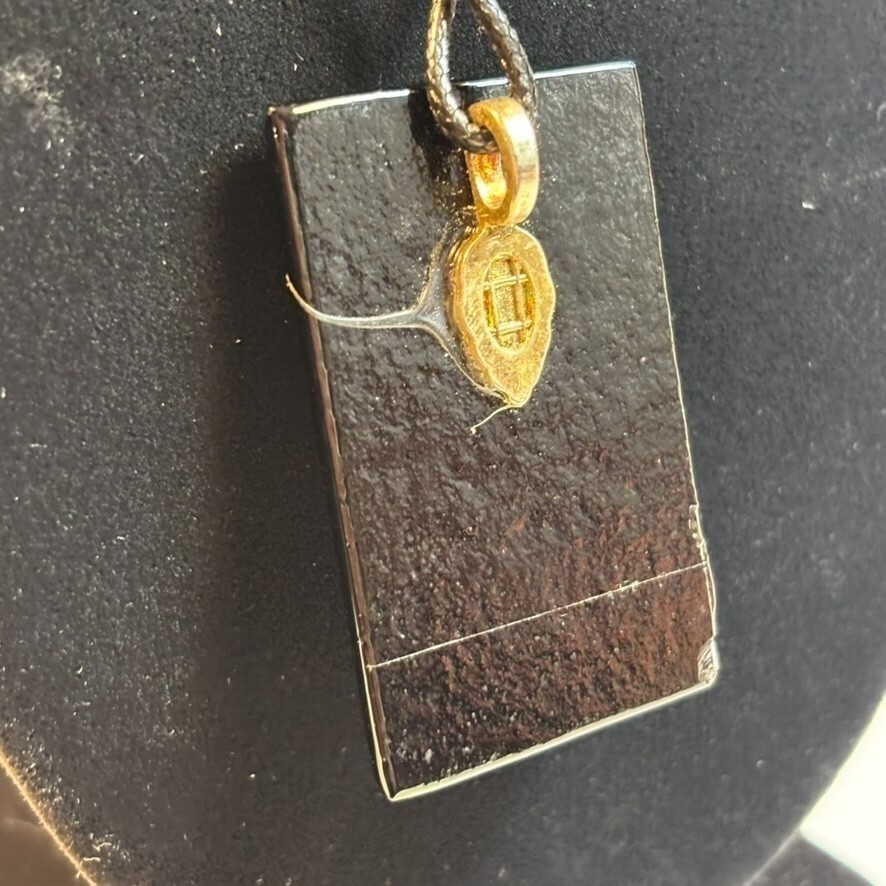 Pendant Necklace Jewelry Art Glass Vintage 2000s Cord Retro Accessory Y2K