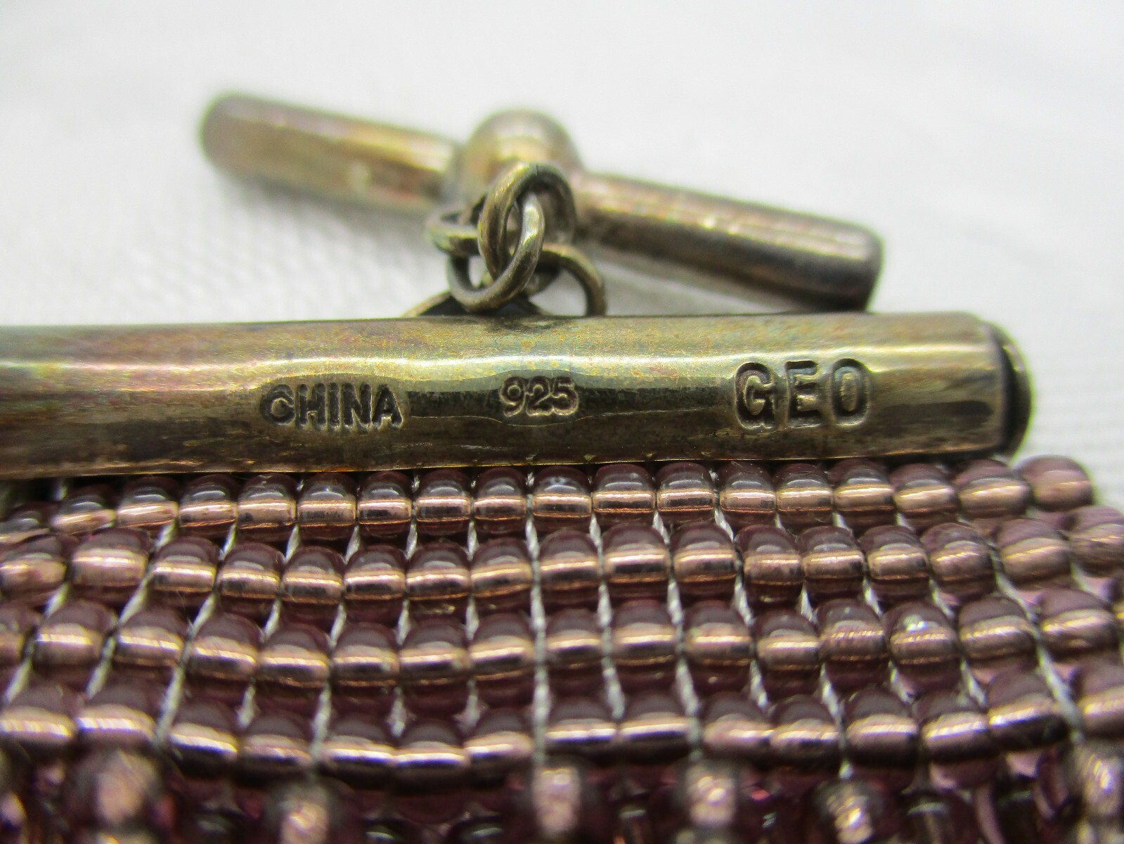 VINTAGE FLAVOURS BY THE FLAVIN SISTERS GLASS SEED BEAD 925 SILVER GEO BRACELET