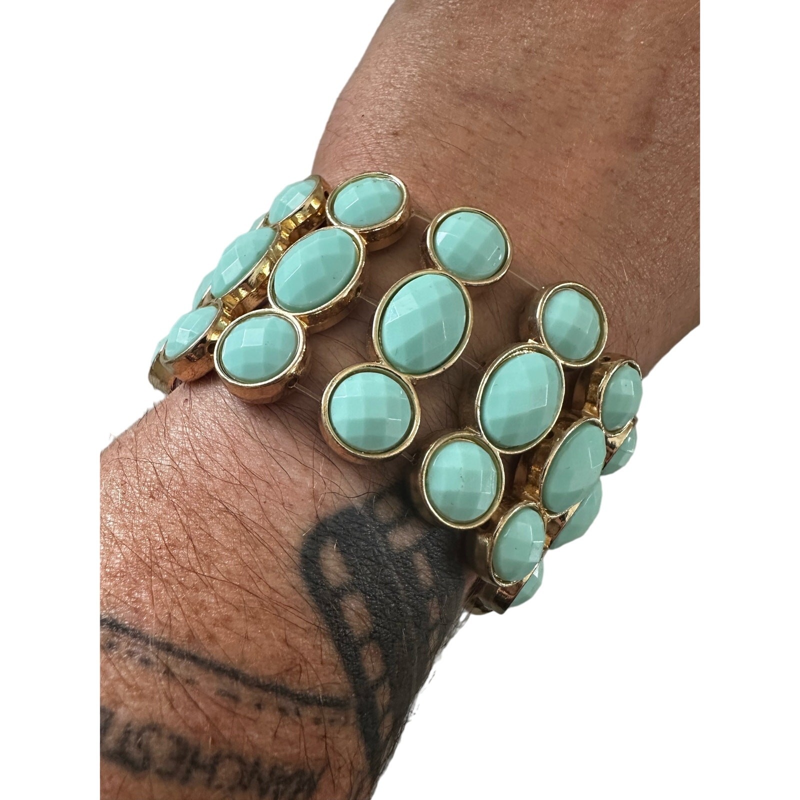 Reversible Purple and Teal Stretch Bracelet