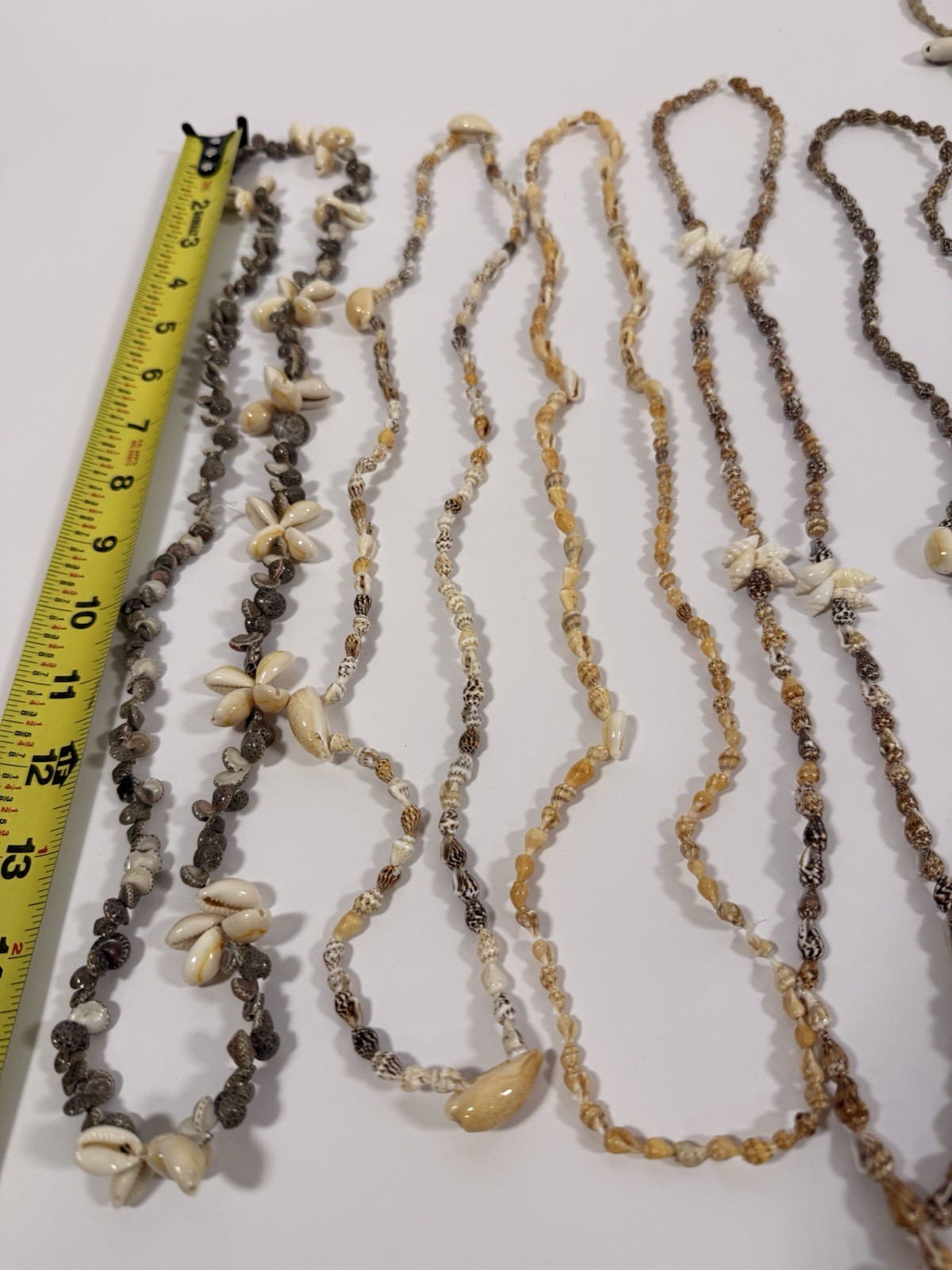 Vintage Shell Necklace Lot Hawaiian Cowrie Surfer Boho Beach Jewelry 16 Pc