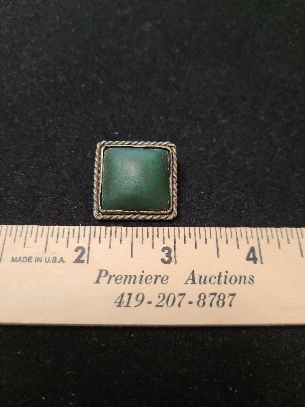 Old Brooch About 1″ Square , Looks To Be Stamped Sterling Spelled Out