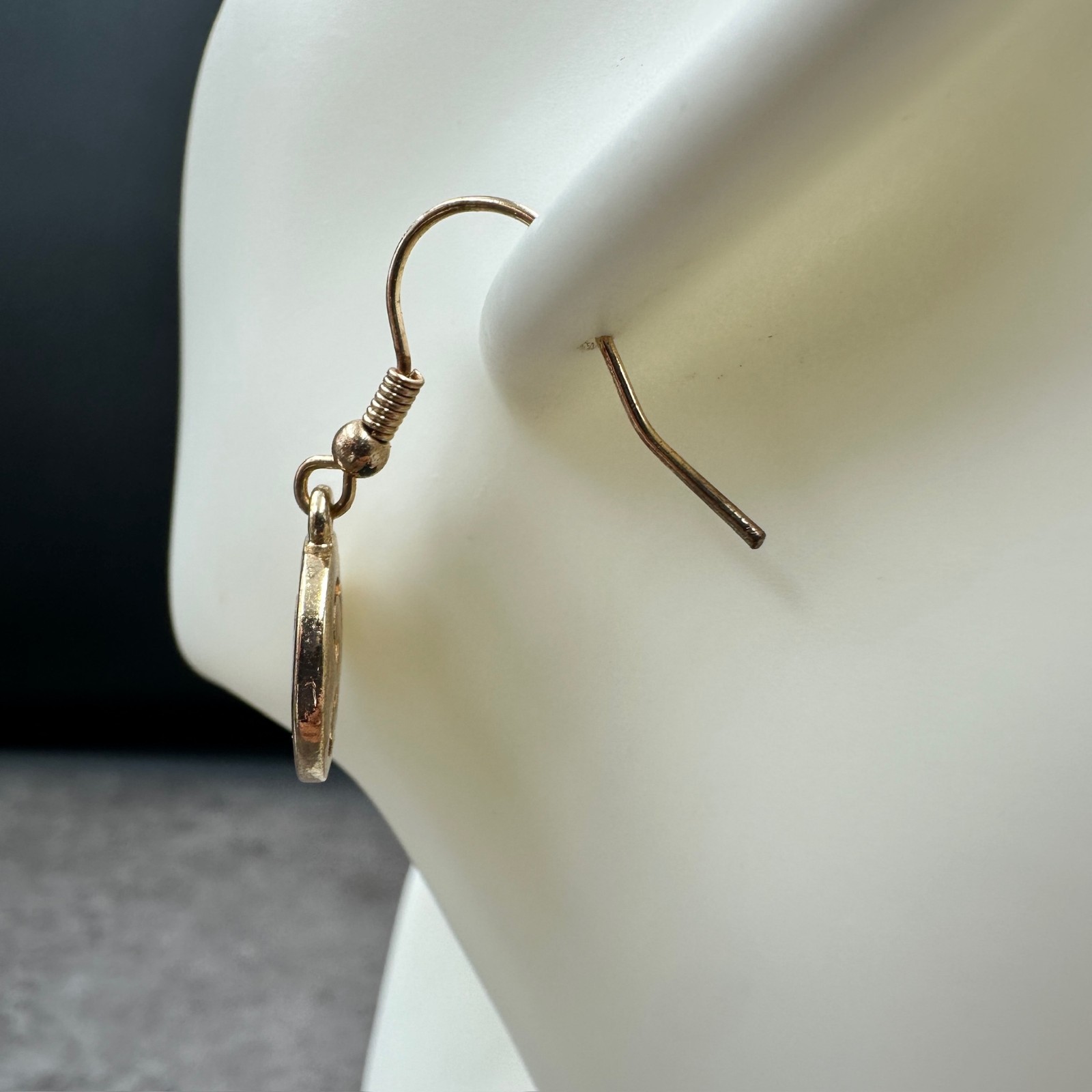 Vintage Gold-Tone Spiritual Symbolic Fashion Pierced Hook Dangle Drop Earrings