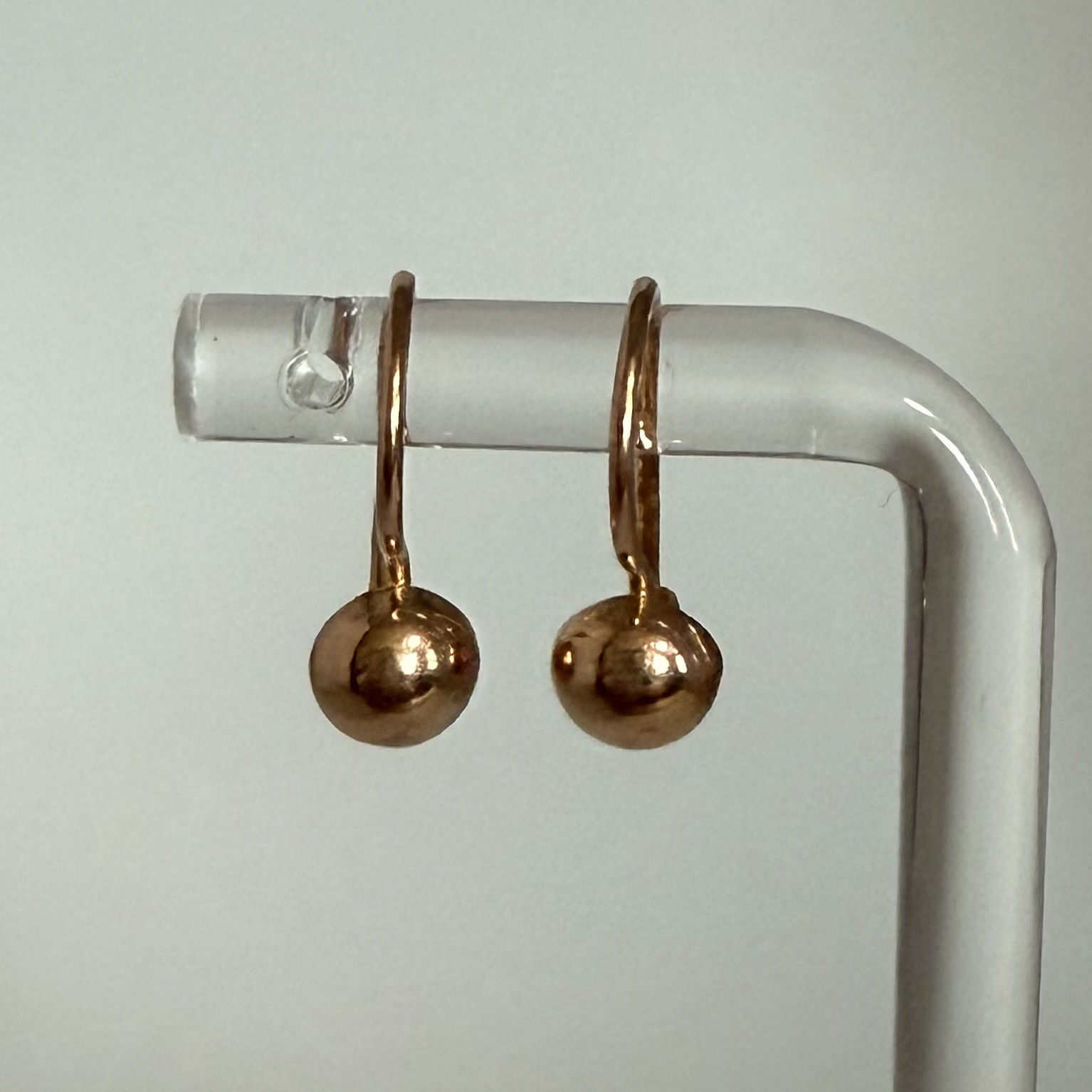 USSR Vintage Soviet Original Rose Gold Earrings 583 14K 1.65g.
