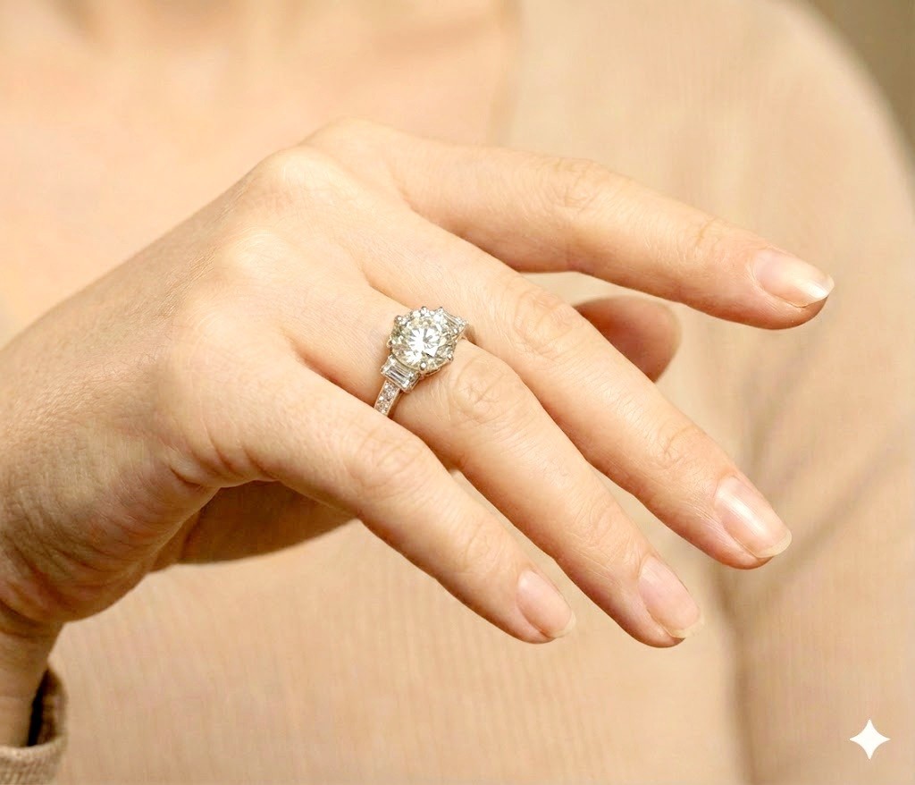 Platinum Vintage Engagement Ring 1.52ct. Natural Old Euro Cut Round Diamond