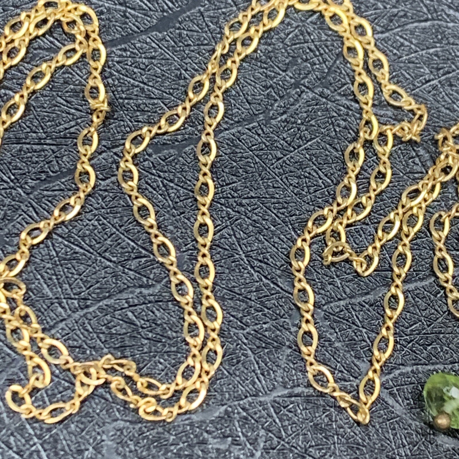 vintage GARA DANIELLE august birthstone 14k GF peridot GEMSTONE flower necklace