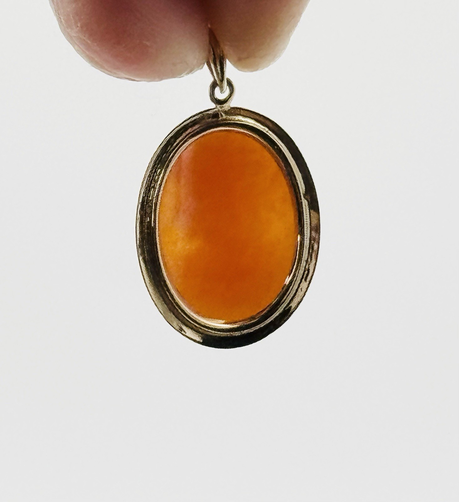 Victorian BDA 10k Yellow Gold Pendant Hand Carve Conch Shell Authentic Cameo G1