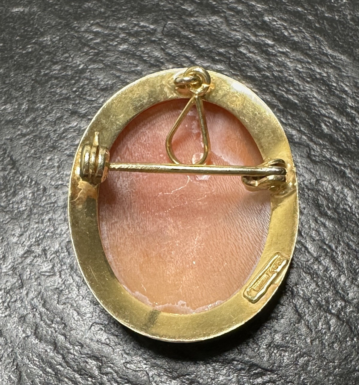 VINTAGE GOLD PLATED STERLING CAMEO CONVERTIBLE BROOCH PENDANT N751
