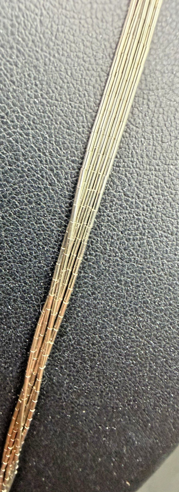 Vintage 25″ Long Five Strand Liquid Sterling Silver Necklace With Hook Clasp