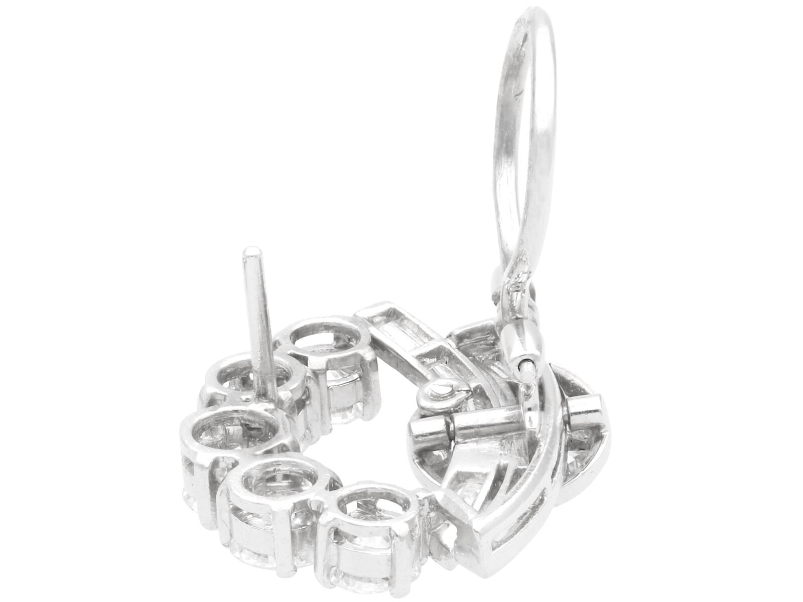 Antique 6.18Ct Diamond and Platinum Earrings Circa 1935